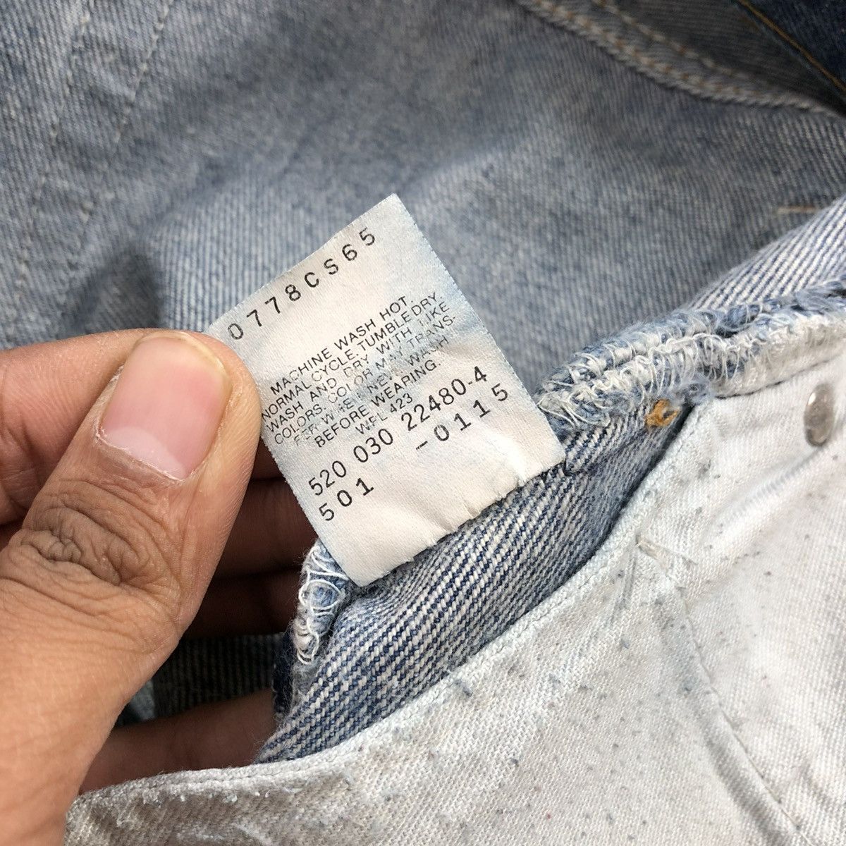 Levi's × Levi's Vintage Clothing 🇺🇸90’s Vintage Levis 501 #520 29x32 Straight Leg Faded Jeans Size US 33 - 13 Thumbnail