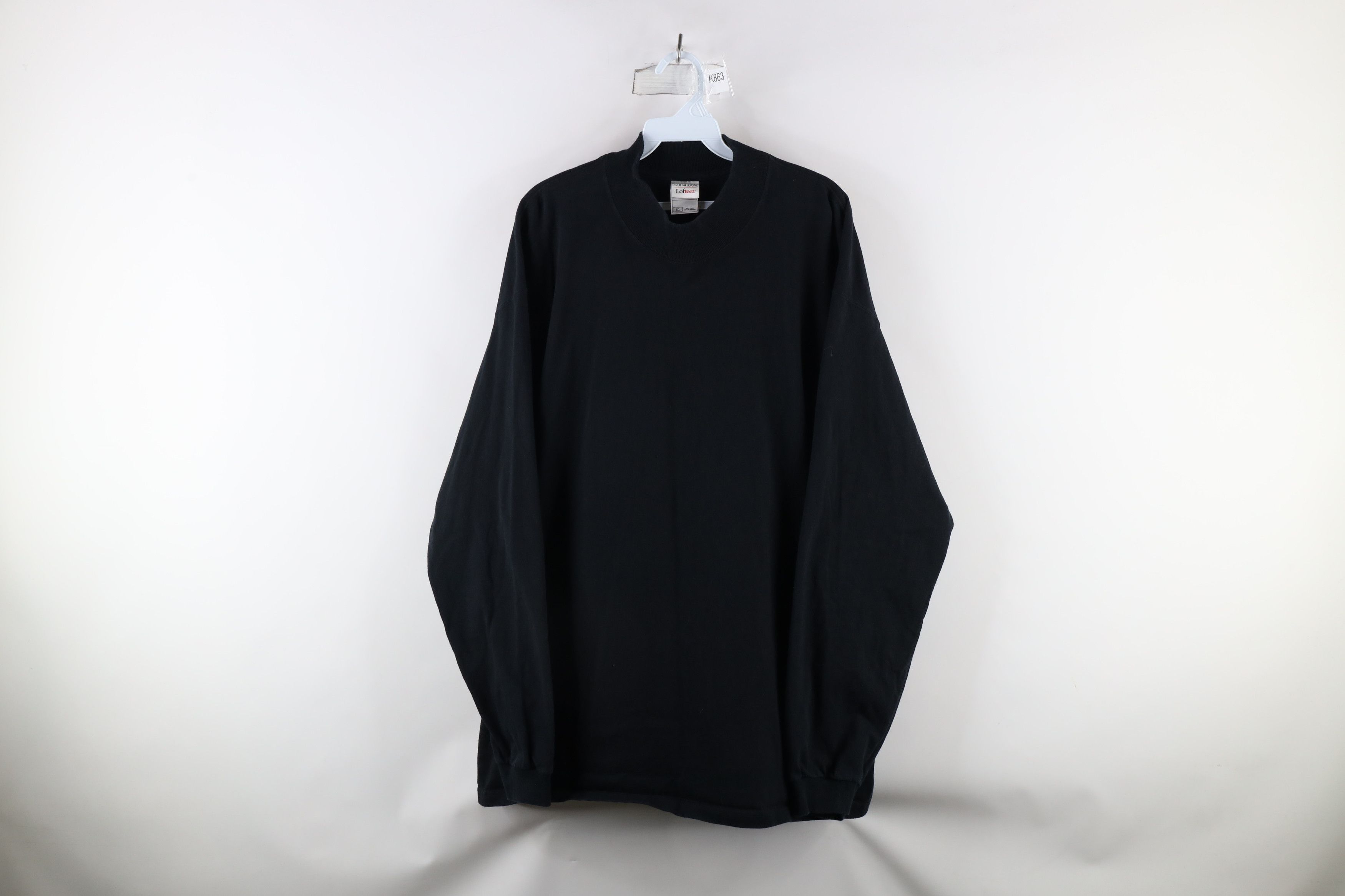 Vintage Vintage 90s Streetwear Blank Long Sleeve Mock Neck T-Shirt Size US XXL / EU 58 / 5 - 1 Thumbnail