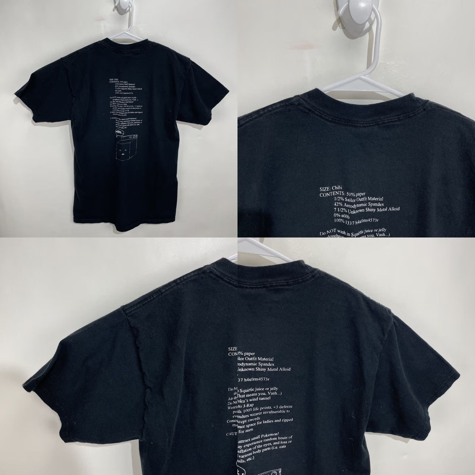 Jerzees JERZEES T-Shirt Anime Club Trash Can Squirtle Black M Mens Crew Neck Short Sleeve Graphic Print Size US M / EU 48-50 / 2 - 8 Thumbnail