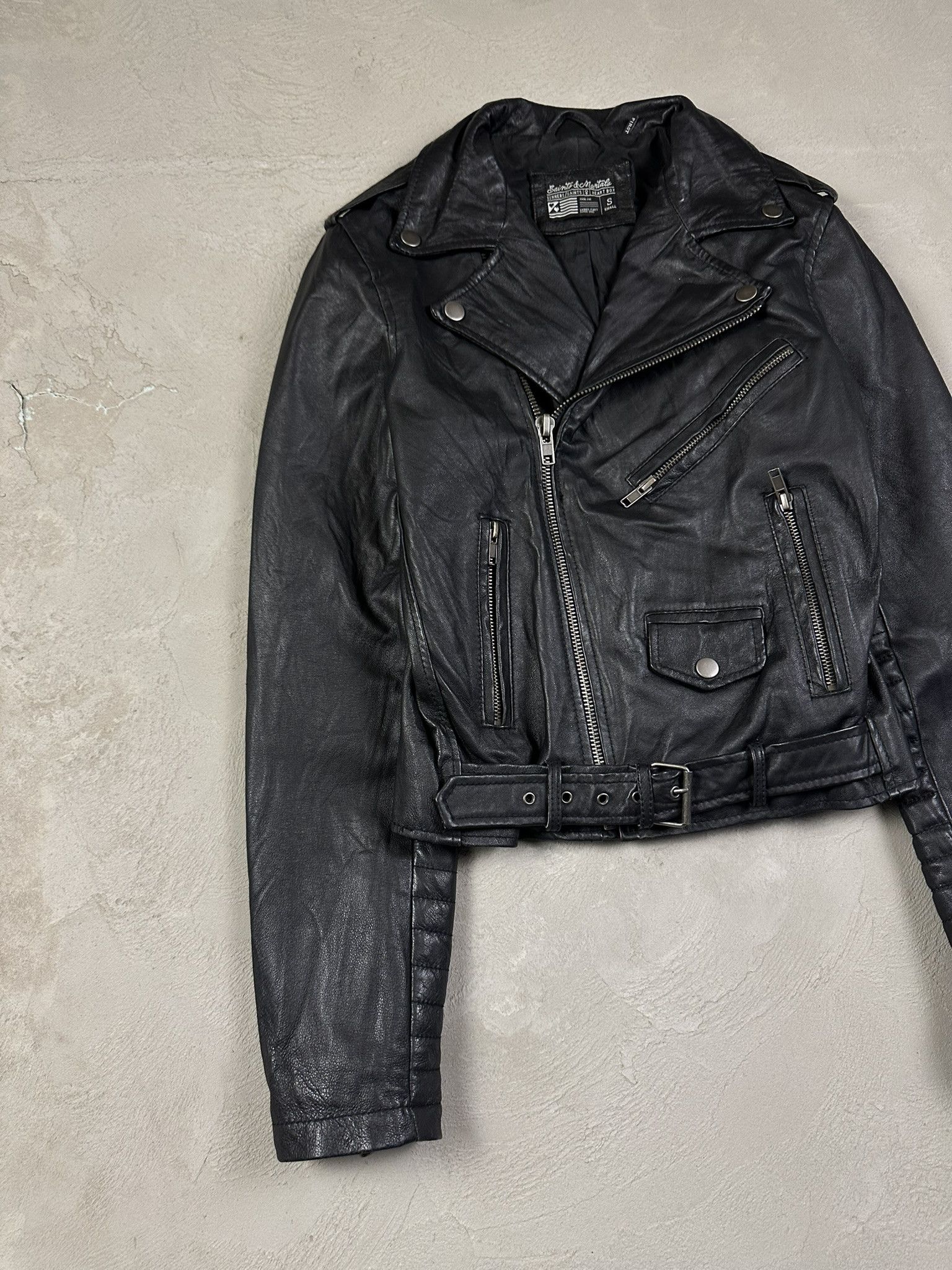 Vintage 00s Vintage Leather Ramonese Biker Moto Boxy Jacket Size S / US 4 / IT 40 - 2 Thumbnail