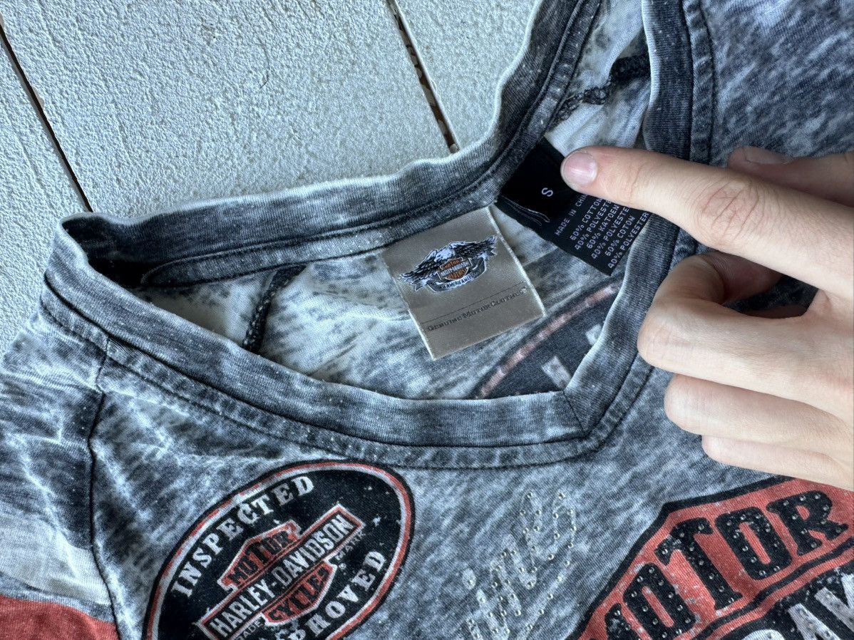 Harley Davidson 🚨VNTG HARLEY DAVIDSON WOMEN GRAY TEE BIG LOGO Size S / US 4 / IT 40 - 7 Thumbnail