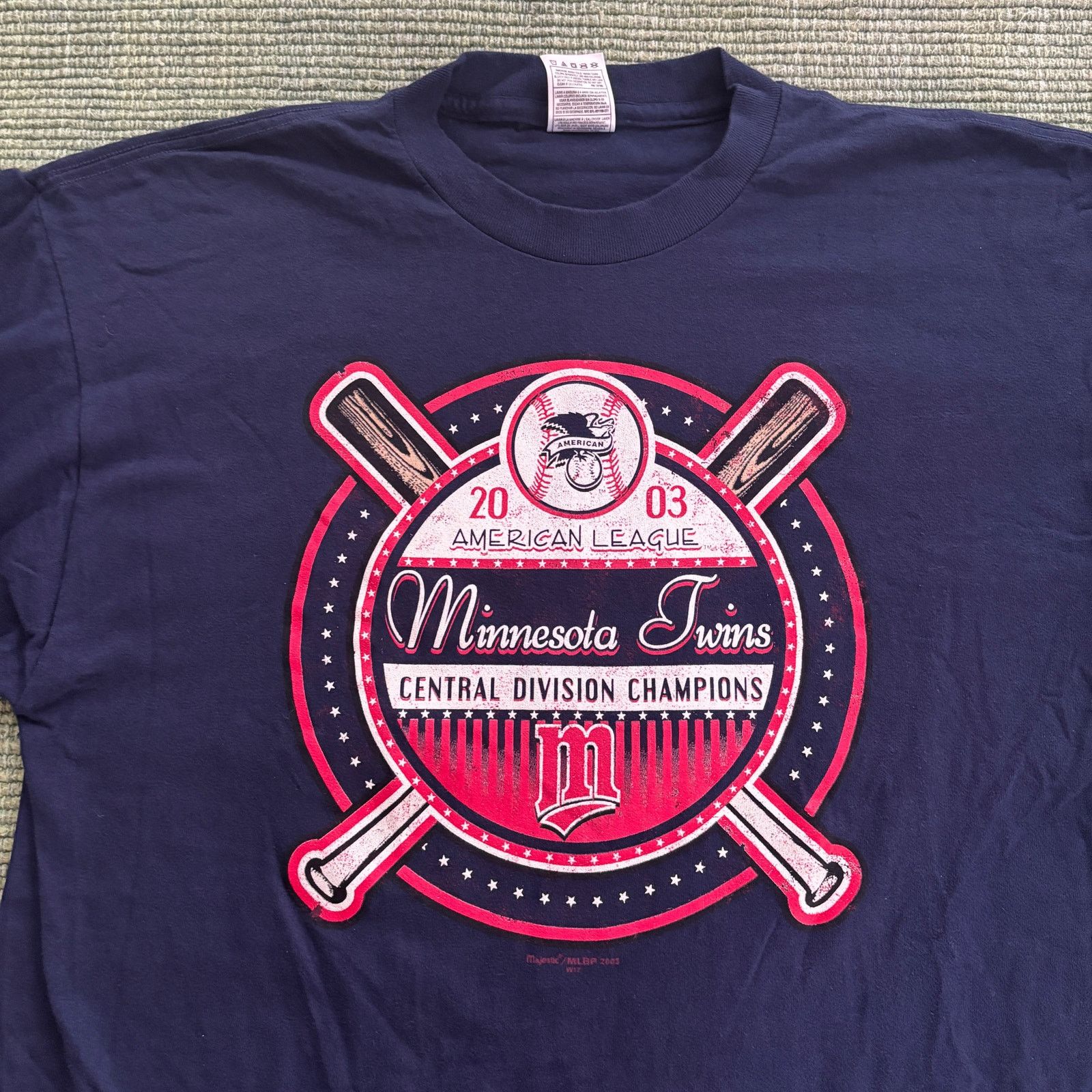MLB × Vintage Vintage Minnesota Twins 2003 Central Division Champions Tee Size US XL / EU 56 / 4 - 1 Thumbnail