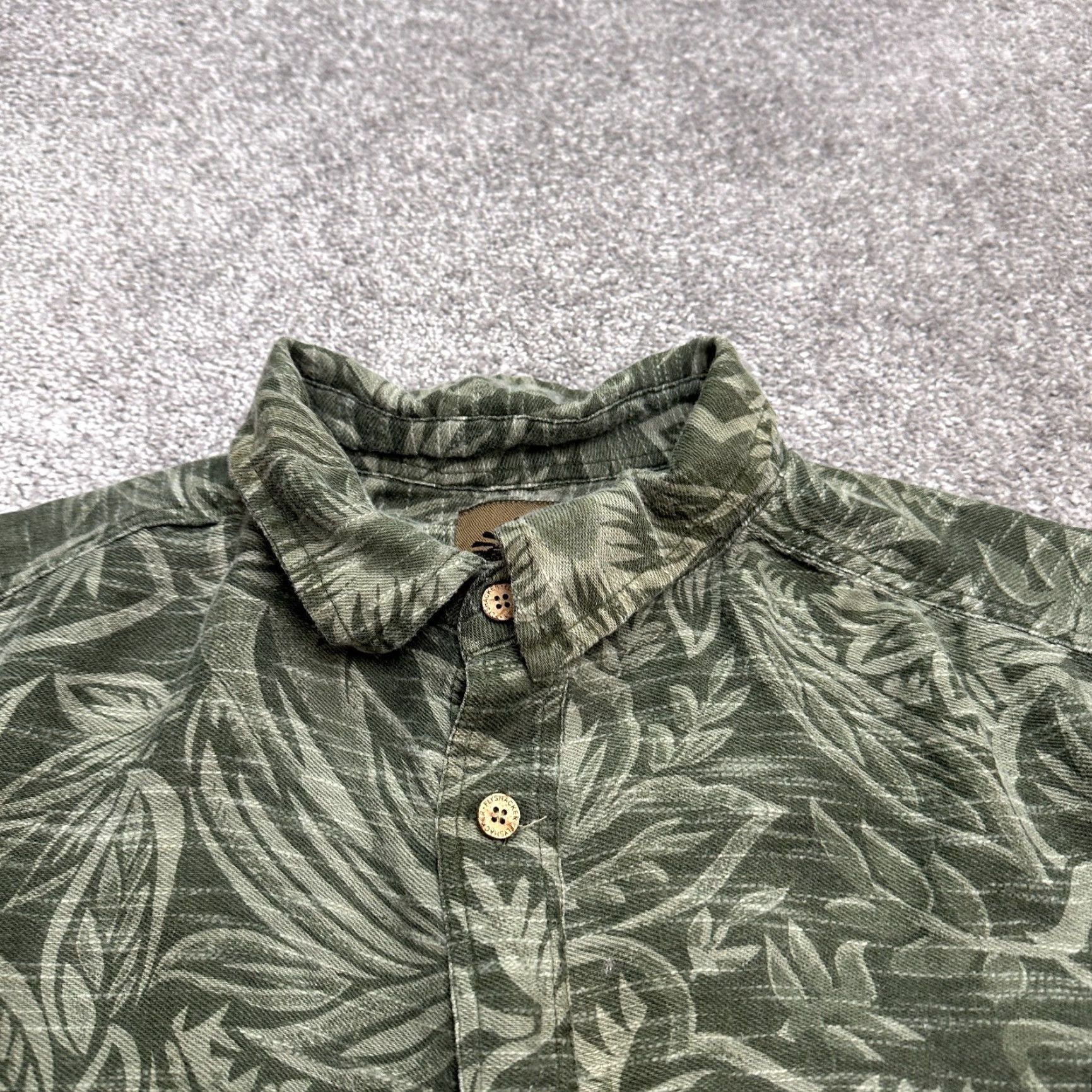 Vintage VINTAGE Flyshacker Hawaiian Shirt Mens XL Green Floral Short Sleeve Button-Down Casual Beach 90s Mens Size US XL / EU 56 / 4 - 3 Thumbnail
