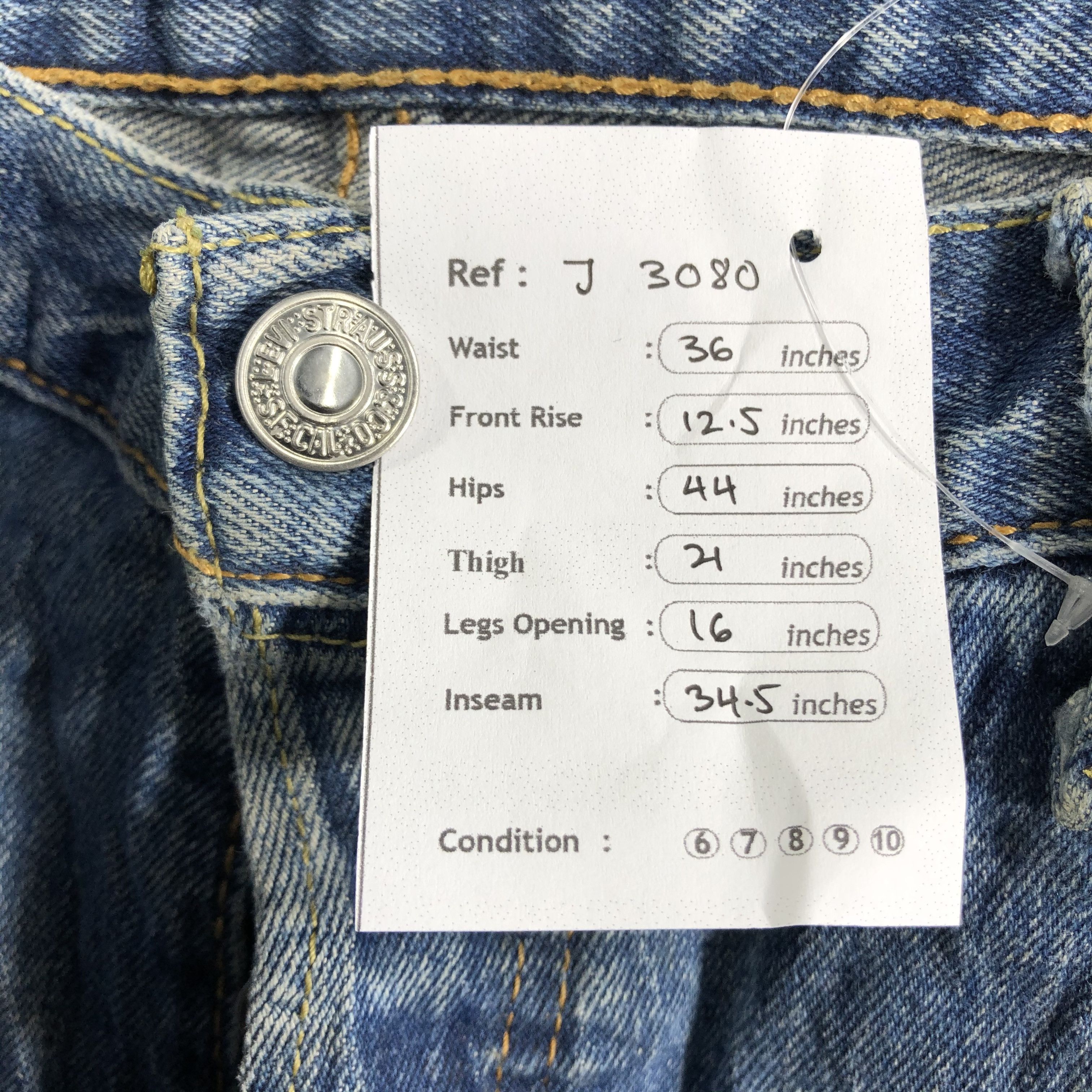 Levi's Vintage Blue Wash Levis 501 Jeans-J3080 Size US 36 / EU 52 - 13 Thumbnail