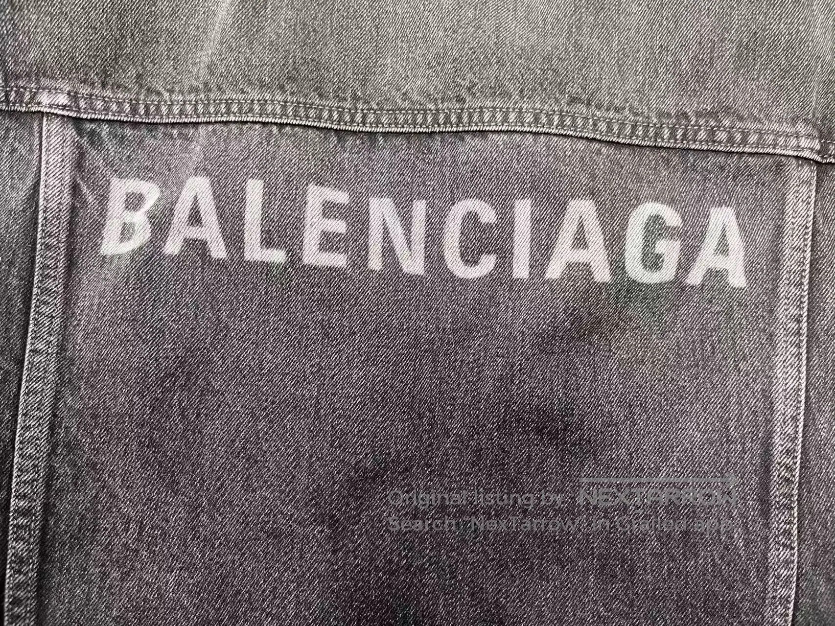 Balenciaga Balenciaga Distressed Logo Collared Denim Jacket Men's. Size US S / EU 44-46 / 1 - 3 Thumbnail
