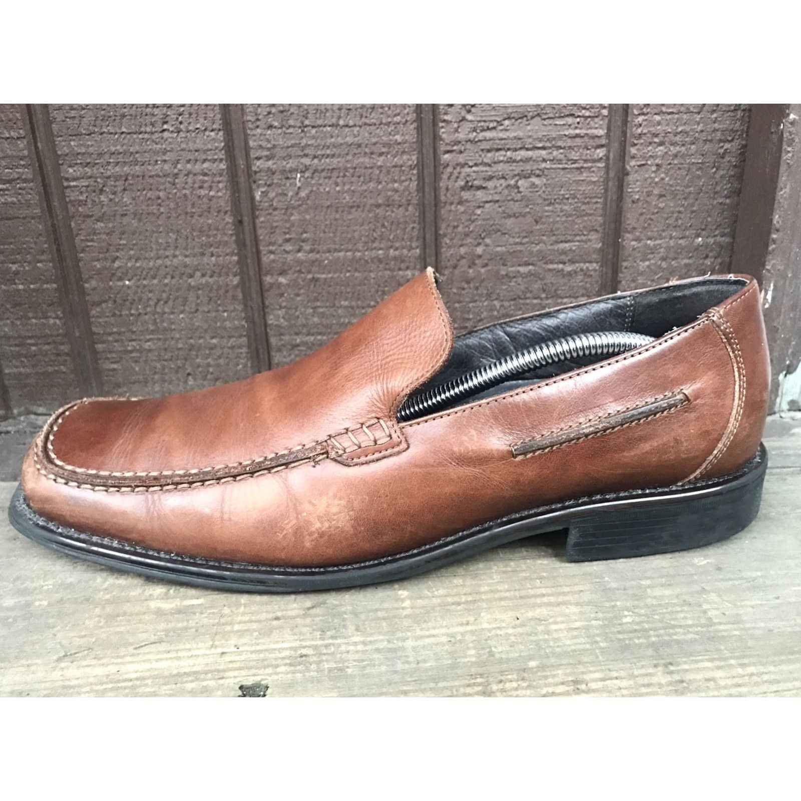 Vintage Bostonian Loafers 20782 Mens Sz 11M Brown Leather MocToe Casual SlipOn Italy-510 Size US 11 / EU 44 - 7 Thumbnail