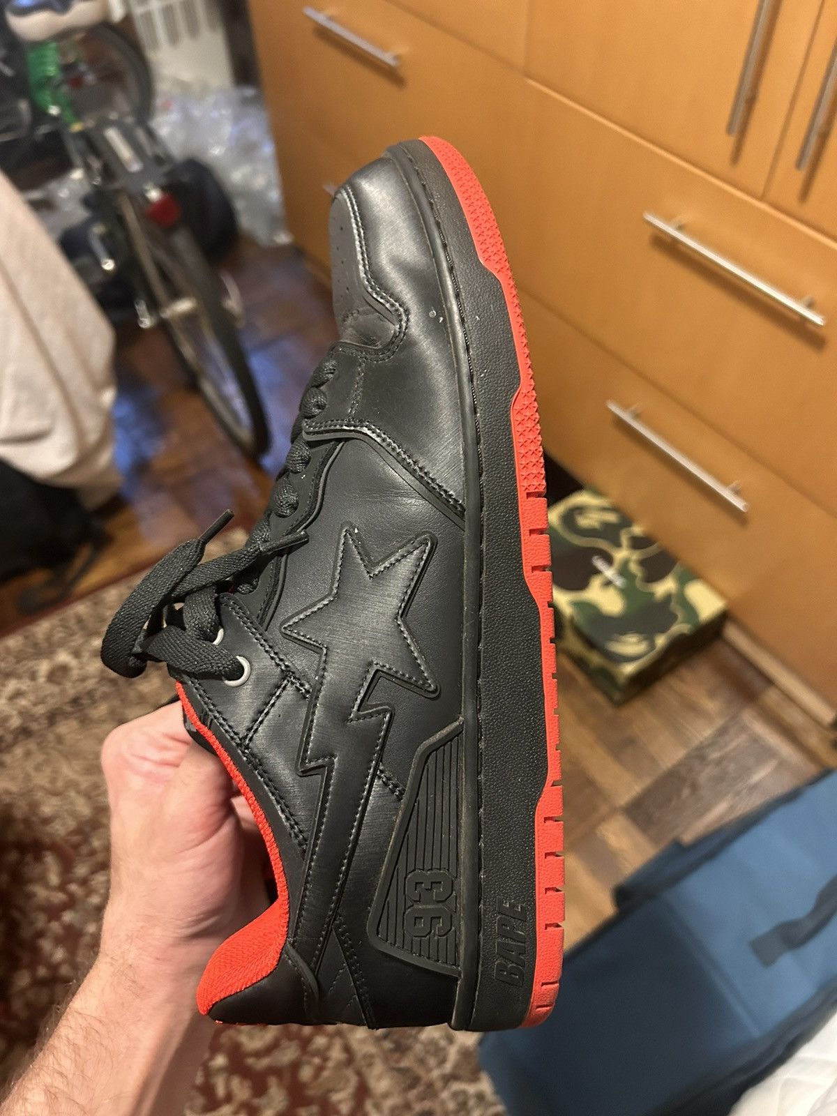 Bape Bape Sk8 Sta #4 Gray Red Size US 11 / EU 44 - 3 Thumbnail