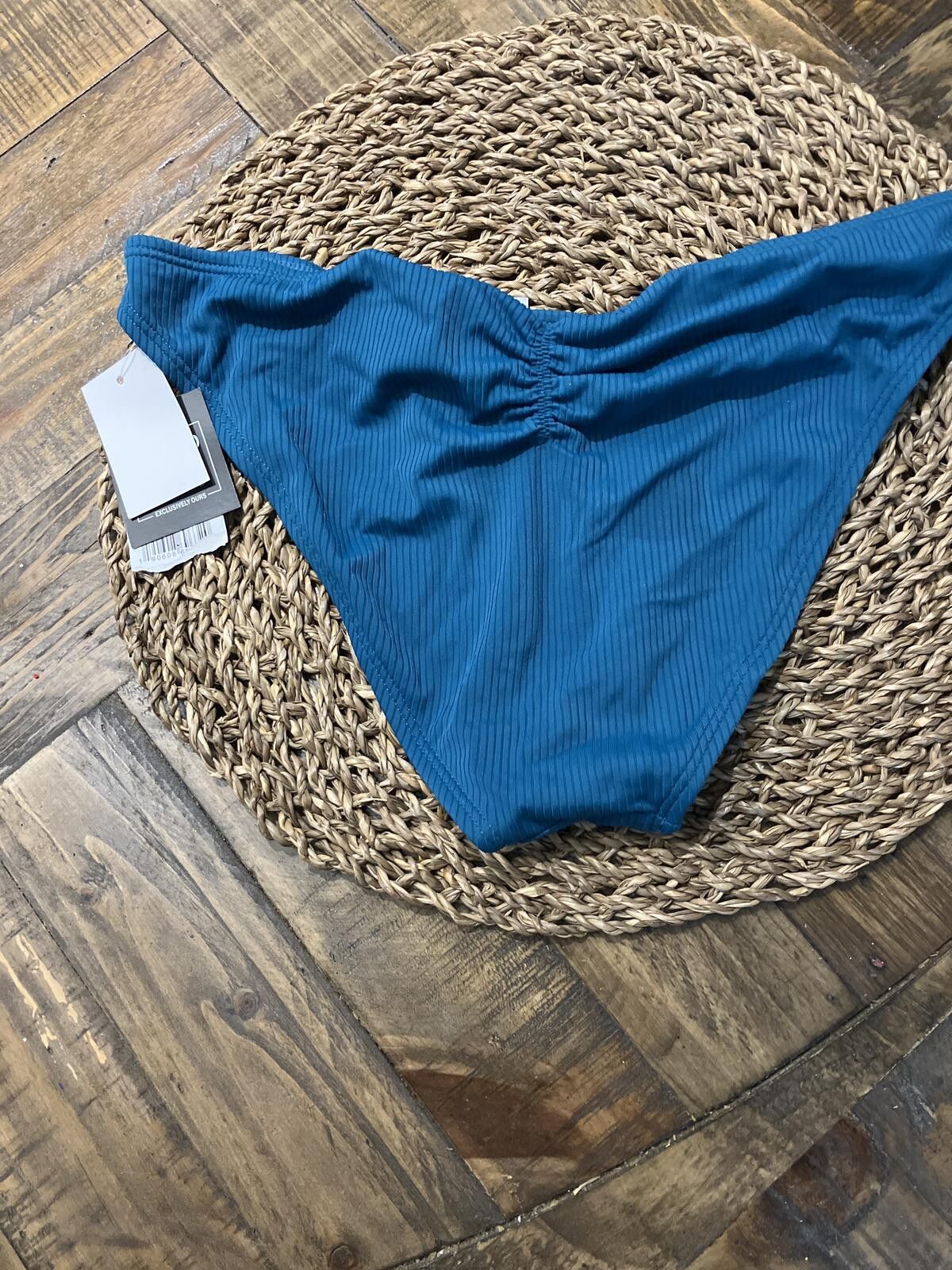 Other NWT California Waves Ribbed Bikini Bottoms Size M Teal Blue Size ONE SIZE - 4 Thumbnail