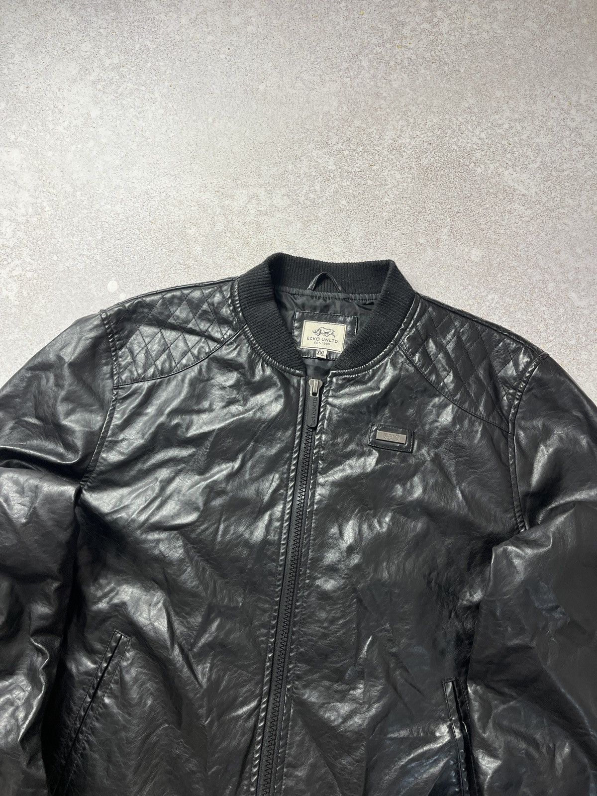 Ecko Unltd. Vintage Ecko Unltd Leather Jacket Vintage & Rare Rhino Size US XXL / EU 58 / 5 - 2 Thumbnail