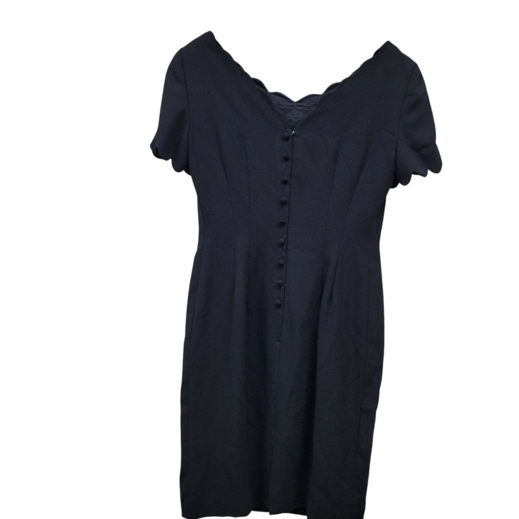 MAGGY LONDON Maggy London V-neck Front & Back Knee-length Dress Black Size M / US 6-8 / IT 42-44 - 2 Thumbnail