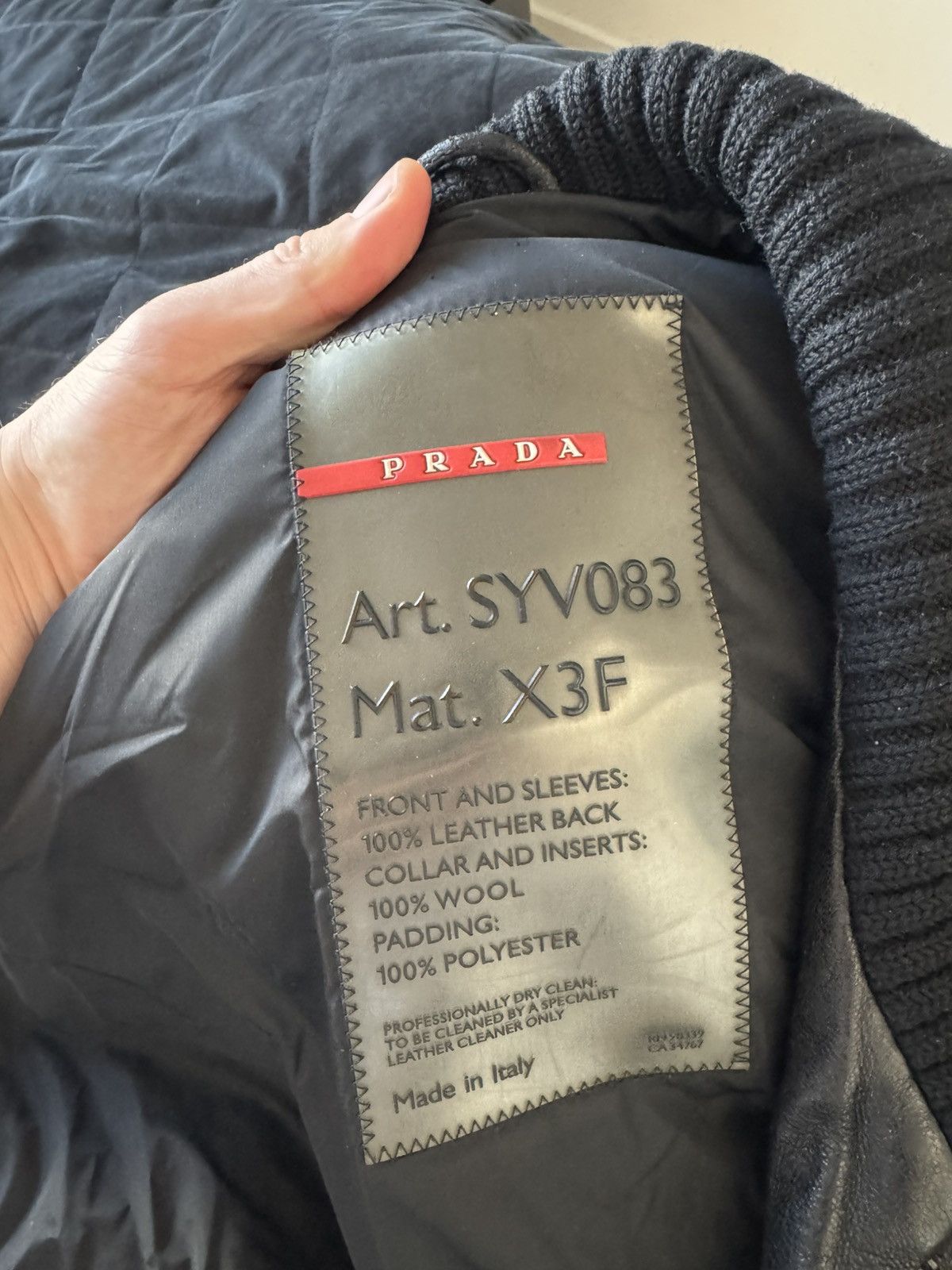 Prada Prada Early 2000’s Leather Wool Jacket Black Rare Designer Size US L / EU 52-54 / 3 - 6 Thumbnail