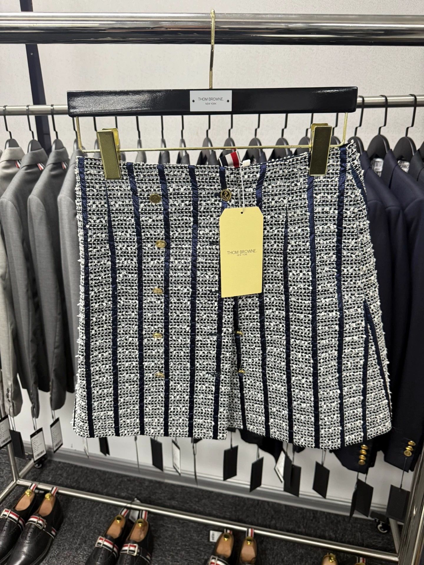 Thom Browne Thom Browne Women's Rare Gold Buckle Check Skirt Size40 Size 27" / US 4 / IT 40 - 1 Thumbnail