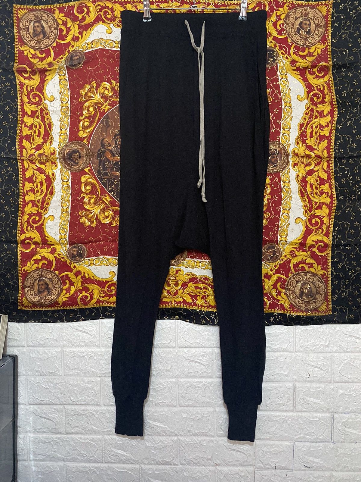 image of Rick Owens x Rick Owens Lilies Drop Crotch Jogger Pants in Black, Women's (Size 27)