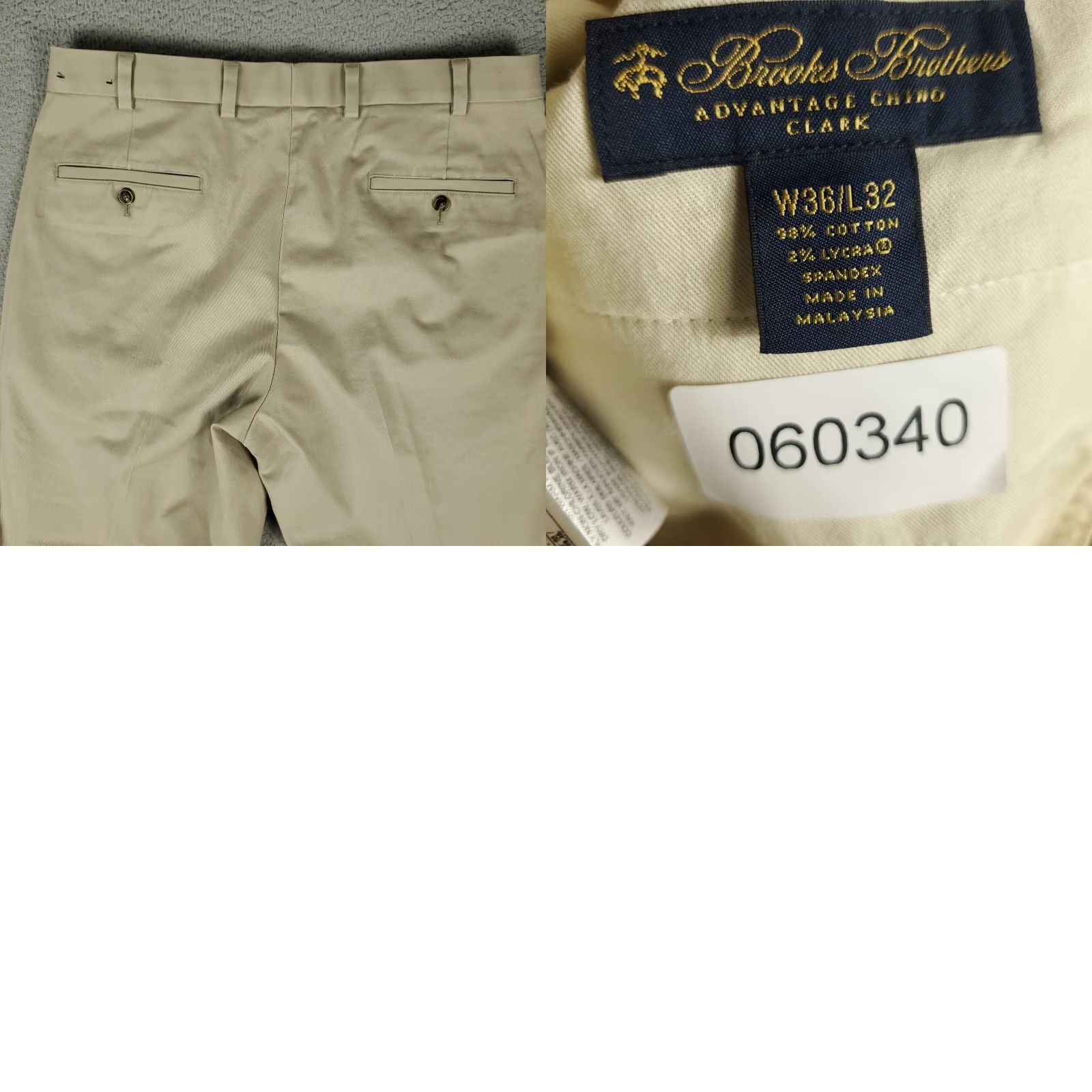 Brooks Brothers Brooks Brothers Pants Mens Size 36x32 Beige Clark Flat Front Chino Trousers Size US 36 / EU 52 - 8 Thumbnail