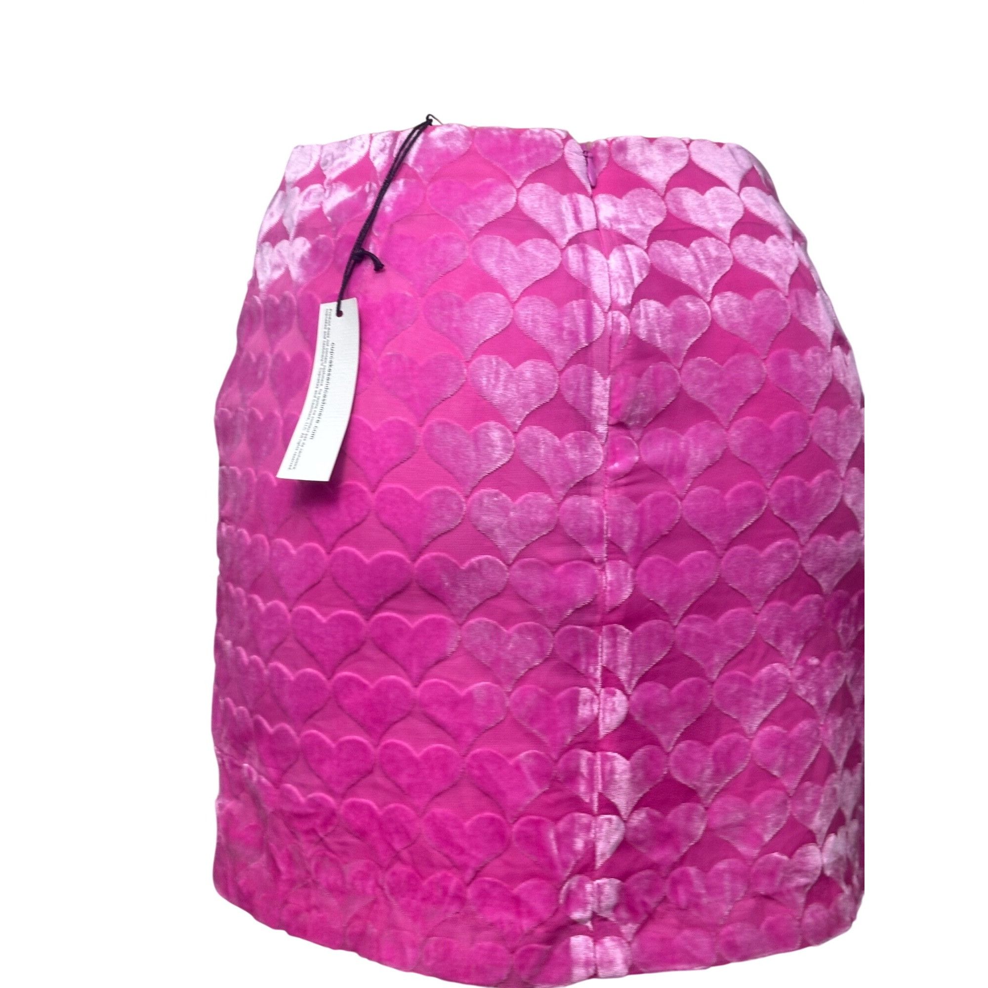 Other Cupcakes And Cashmere Pink Heart Velvet Mini Skirt, Sz. 4 Size 27" / US 4 / IT 40 - 5 Thumbnail