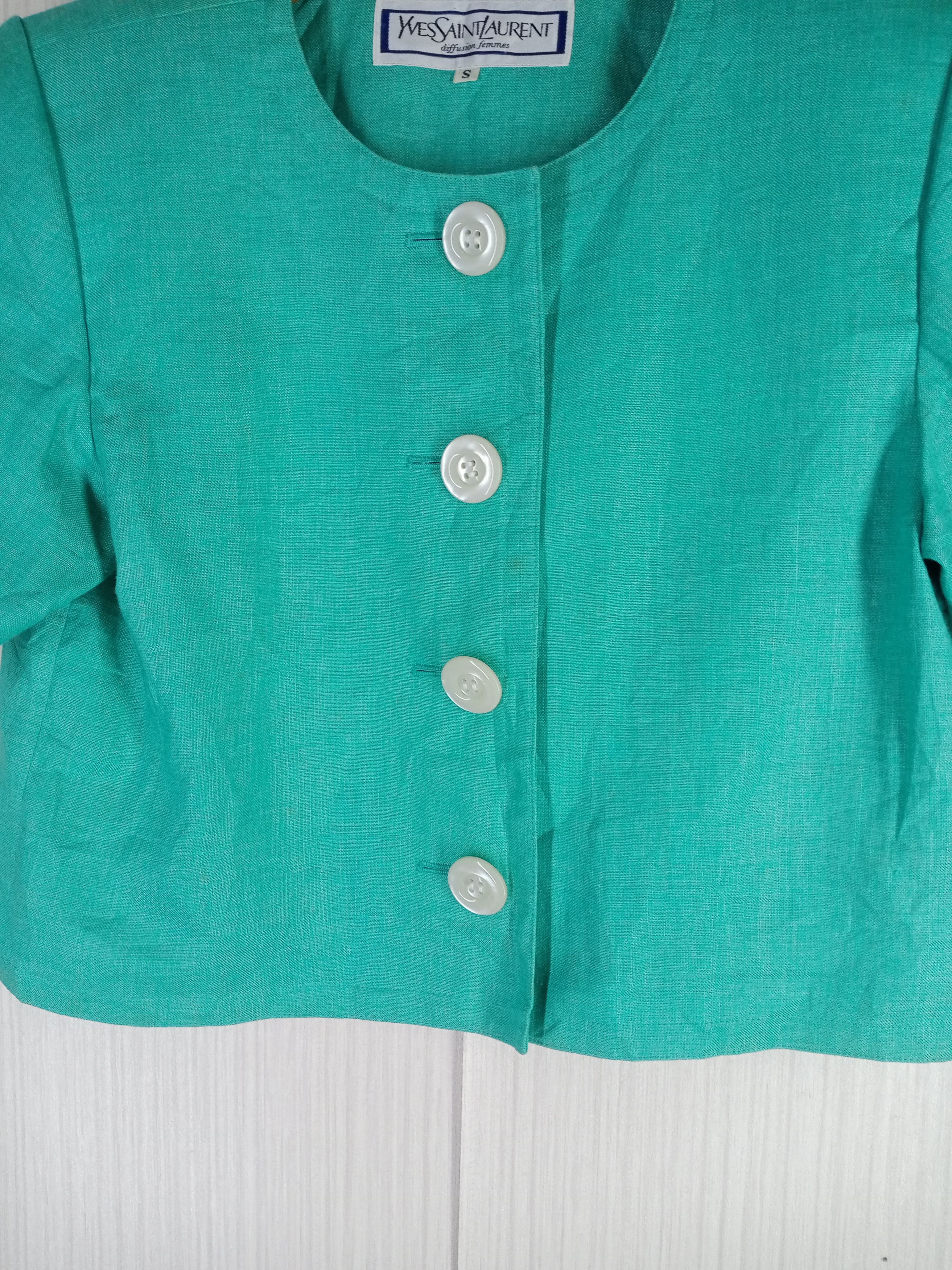 Vintage × Yves Saint Laurent Rare Yves Saint Laurent Diffusion Femmes Crop Top Jacket Size S / US 4 / IT 40 - 2 Thumbnail