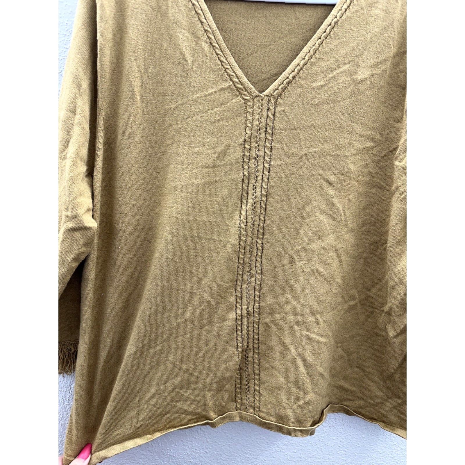 Vintage Norton Mcnaughton Womens Blouse Plus Size 1X Brown 3/4 Sleeve Fringe Size XL / US 12-14 / IT 48-50 - 4 Thumbnail