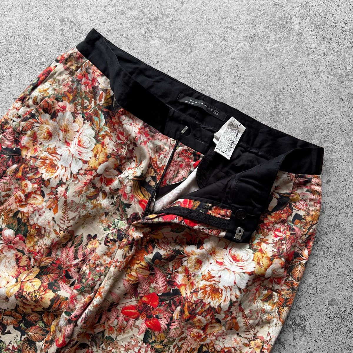 Designer × Zara Zara Womens Floral Trousers Pants Zipper Closure Pockets Size 30" / US 8 / IT 44 - 5 Thumbnail
