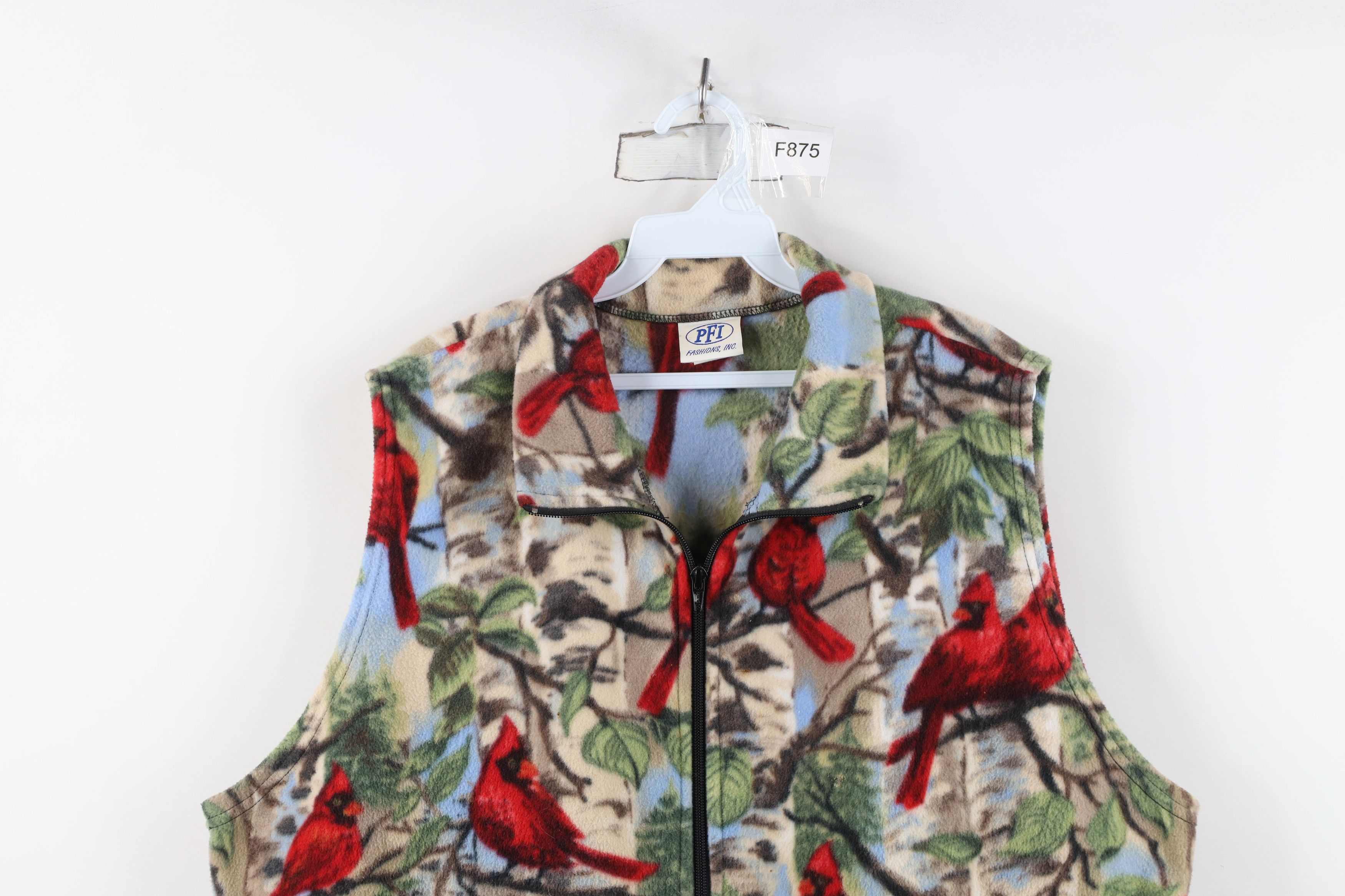 Vintage Vintage 90s Streetwear All Over Print Fleece Vest Jacket USA Size XL / US 12-14 / IT 48-50 - 2 Thumbnail