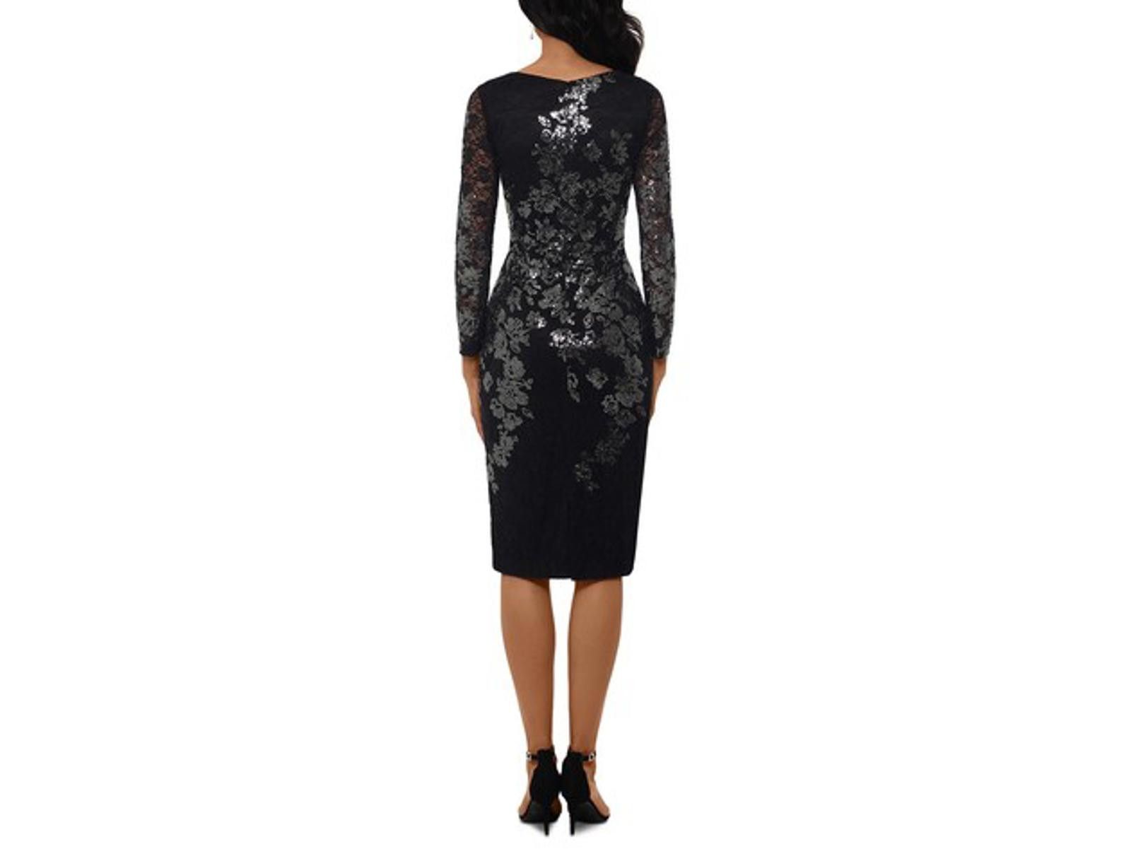Designer Xscape Sequin Lace Long Sleeve Cocktail Dress - Size 8 -NWOT Size M / US 6-8 / IT 42-44 - 2 Thumbnail