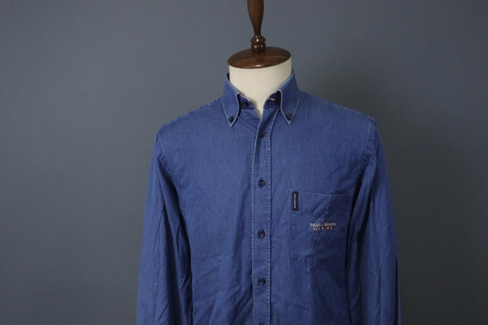 Paul & Shark Paul & Shark Blue Collared Fit Button Front Shirt Size 39 Size US M / EU 48-50 / 2 - 2 Thumbnail