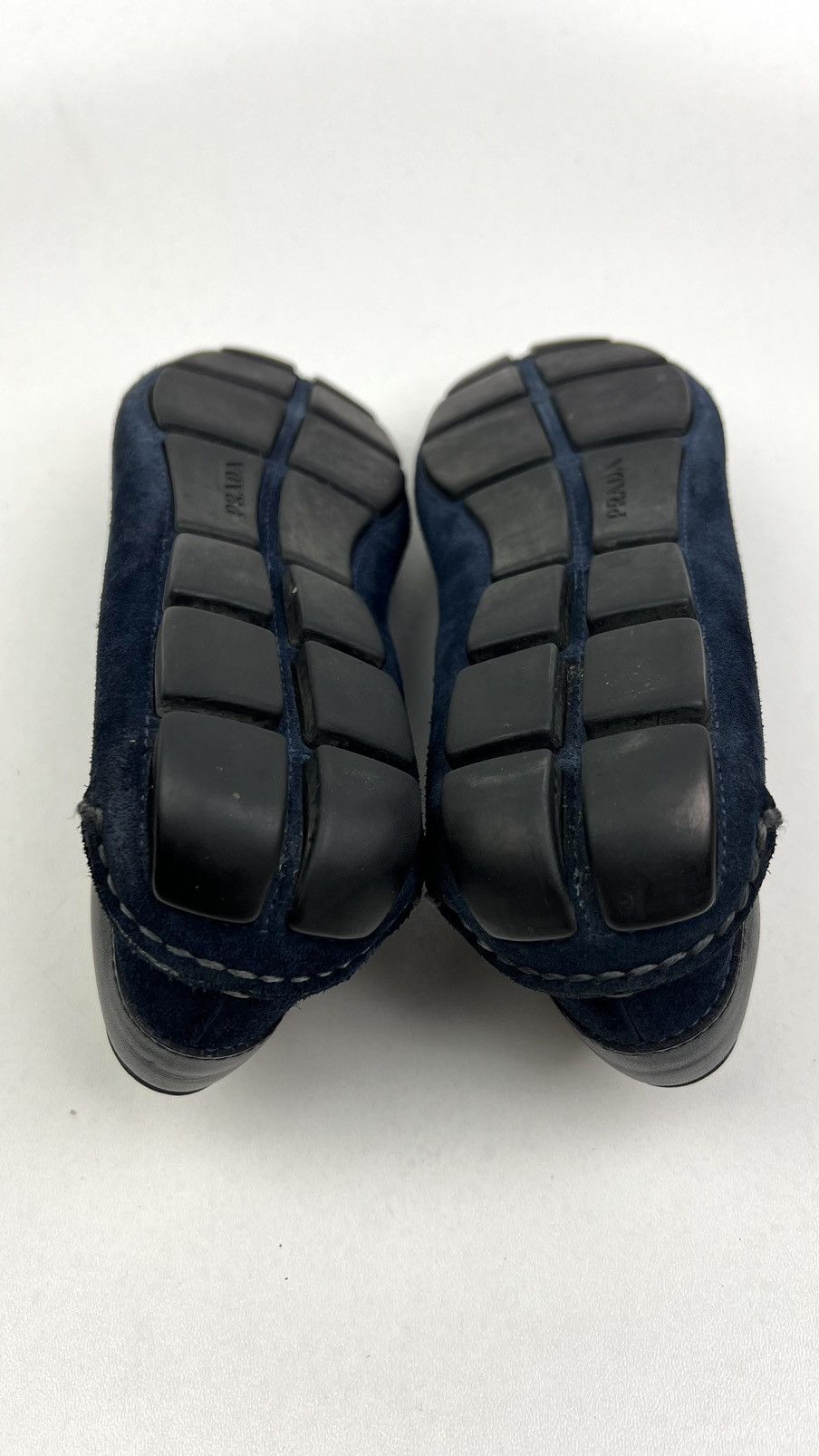Prada PRADA Loafers Suede Penny Shoes Logo Dark Blue Men’s 2DD116 Size US 8 / EU 41 - 12 Thumbnail