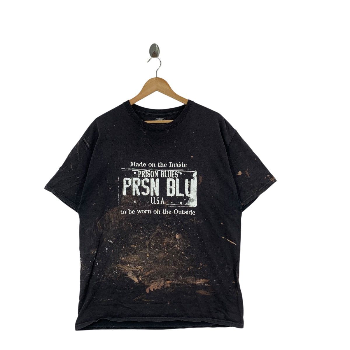 Vintage Vintage PRISON BLUES USA Made On The Inside Inmates Tee Shir Size US XL / EU 56 / 4 - 3 Thumbnail