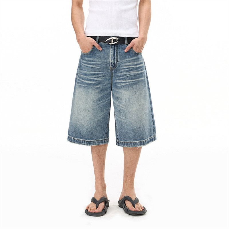 Japanese Brand Men's Retro Loose-Fit Punk Distressed Washed Casual Jeans Size US 32 / EU 48 - 1 Thumbnail