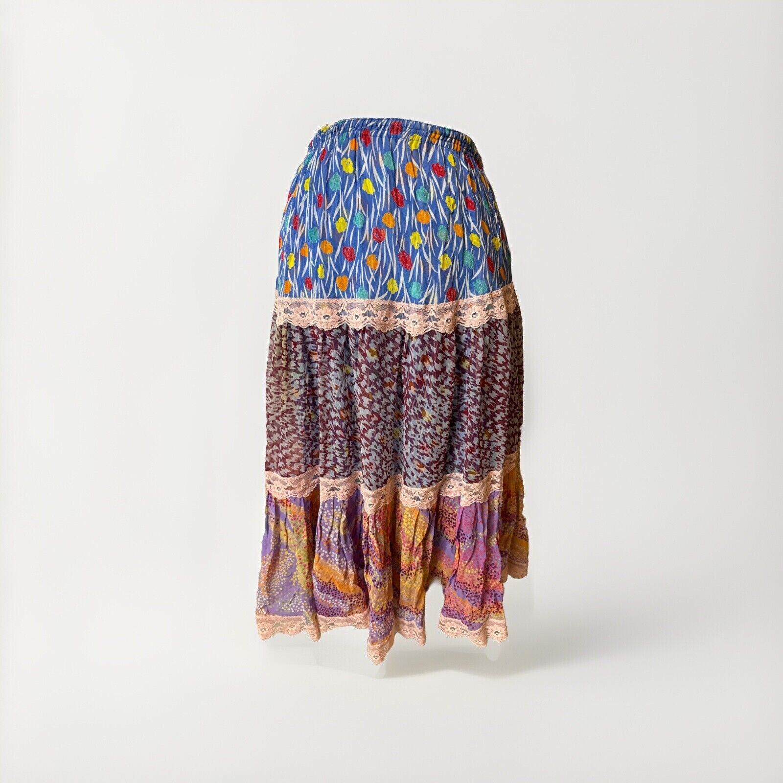 Other Koos Van Den Akker Skirt Vintage Tiered Patchwork, Rare Size 30" / US 8 / IT 44 - 3 Thumbnail