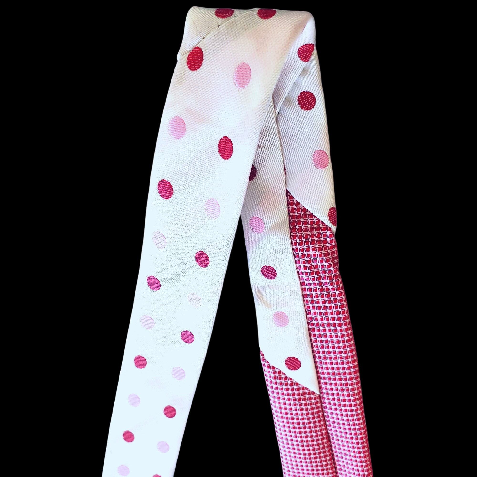 Other Red Tie Pink Polka Dot Rosso Bianco 3.25 Inch Wide 60 Inches Size ONE SIZE - 9 Thumbnail