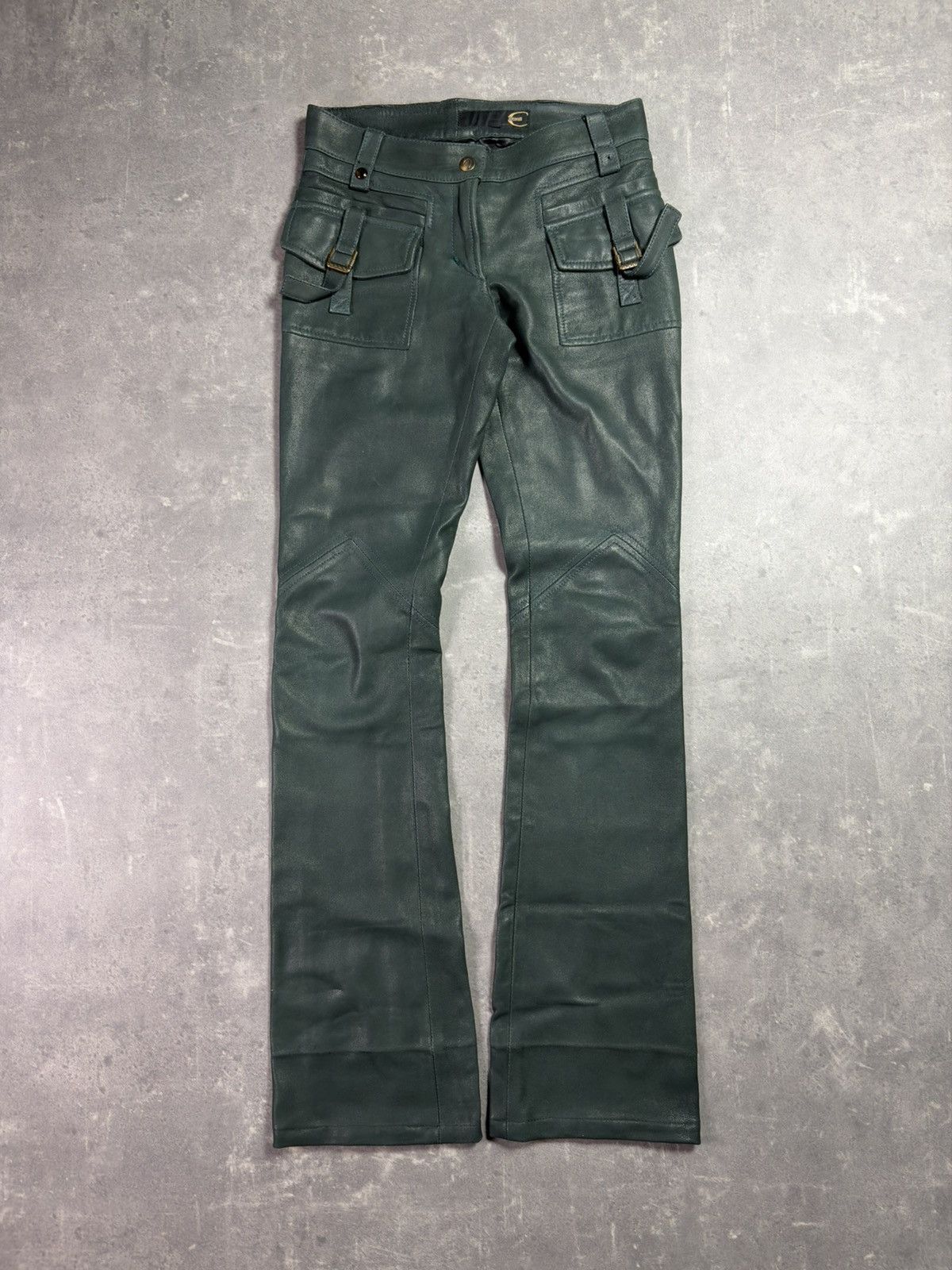 Just Cavalli 00s Leather Just Cavalli Cargo Flared Pants 27 28 Archive Size US 27 - 1 Thumbnail
