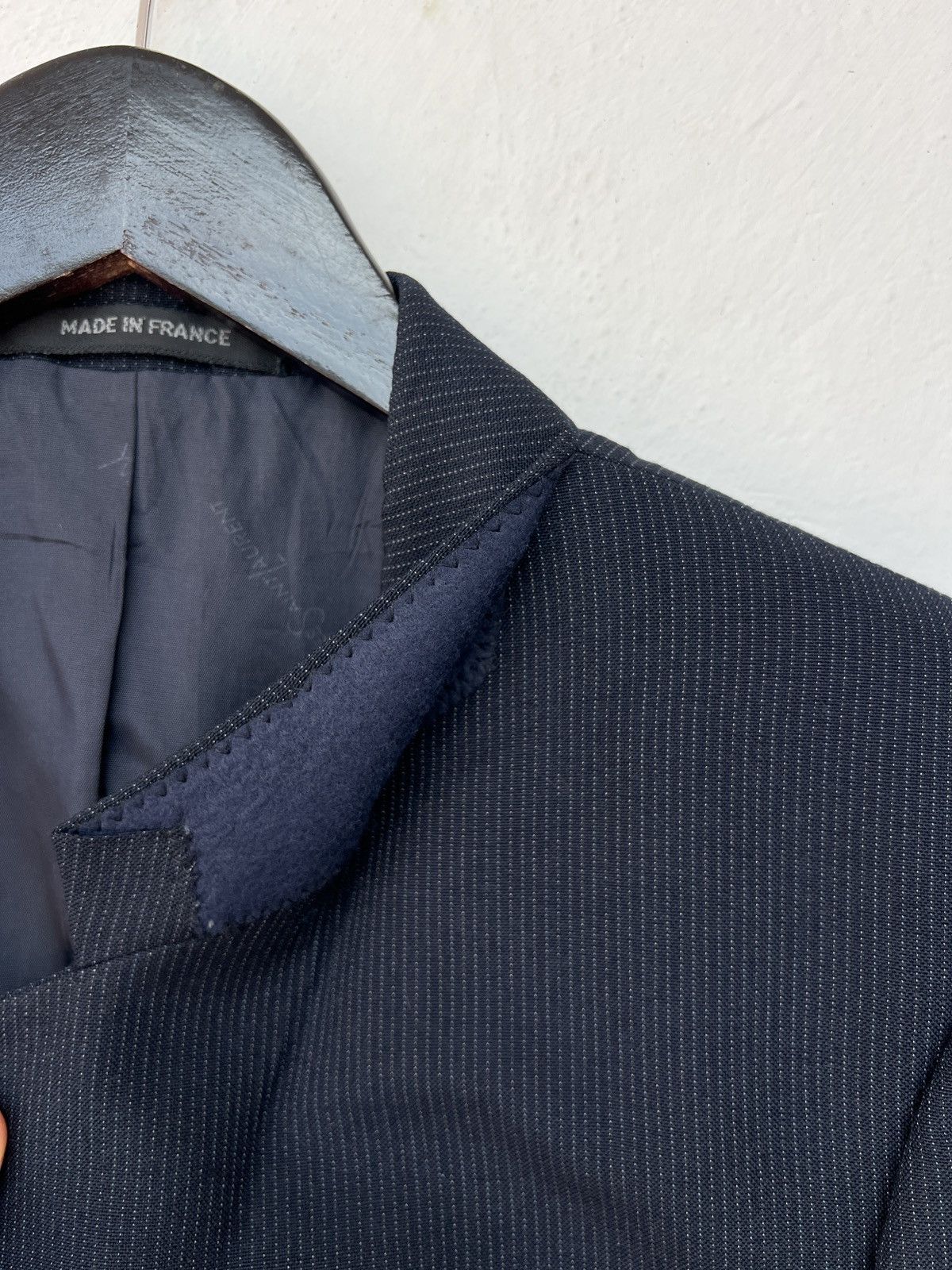 Yves Saint Laurent Yves Saint Laurent Blazer S Dark Blue Wool Size 36S - 2 Thumbnail
