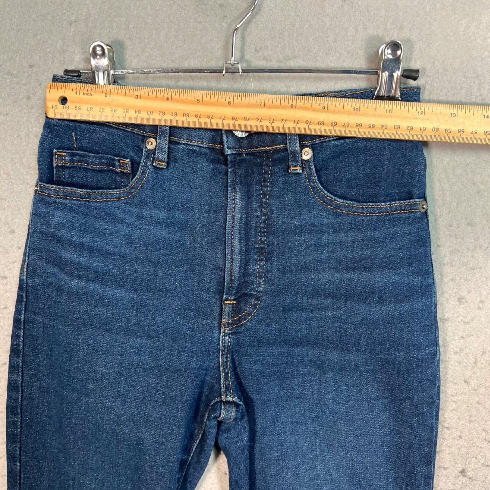 Everlane Everlane Womens Size 24 Ankle High-Rise Skinny Blue Denim Dark Zip 5-Pocket Stretch Regular Inseam 26 Size 42" / US 20 - 5 Thumbnail
