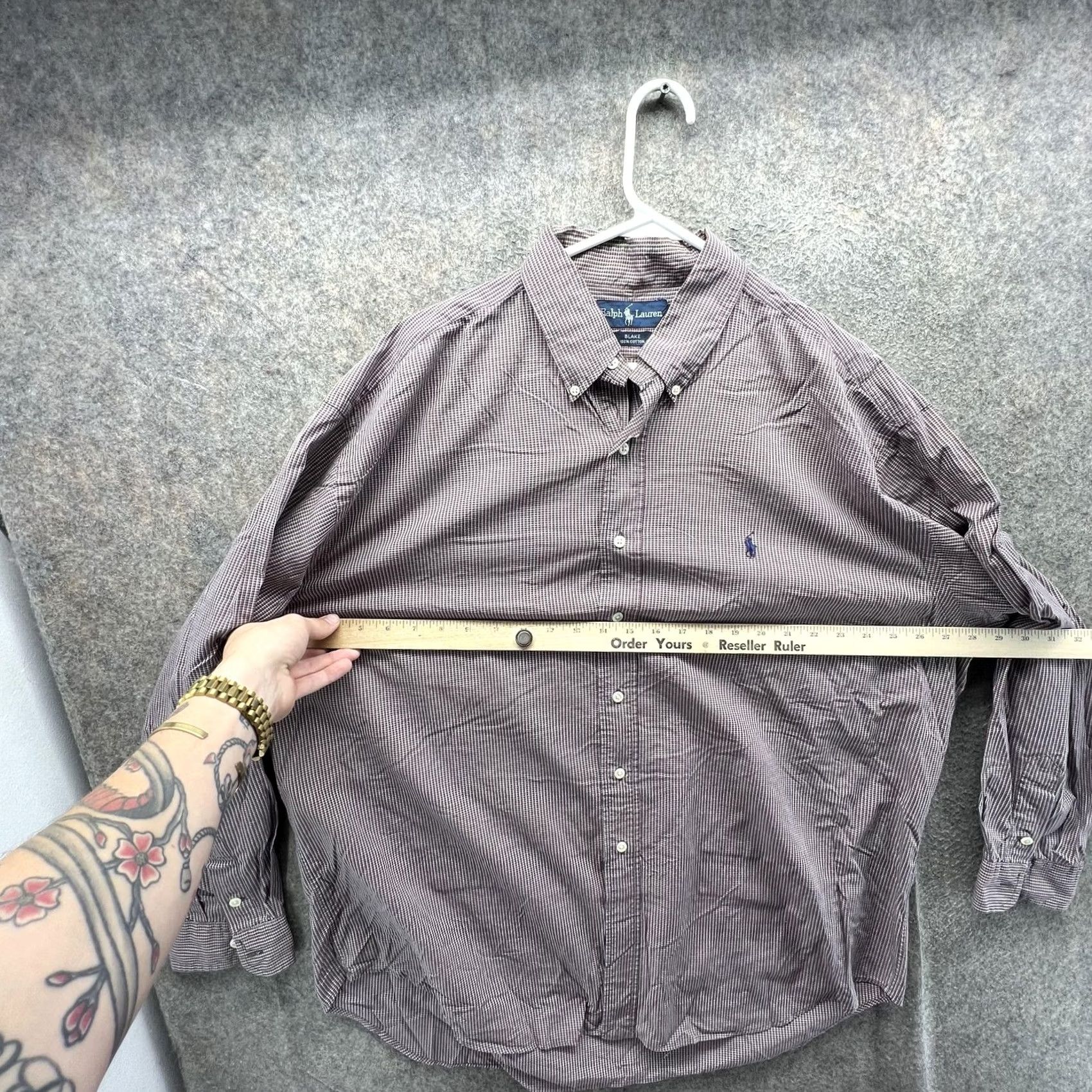 Ralph Lauren VINTAGE Ralph Lauren Shirt Mens XL Red Check Button Front Woven Gingham Oxford Size US XL / EU 56 / 4 - 3 Thumbnail