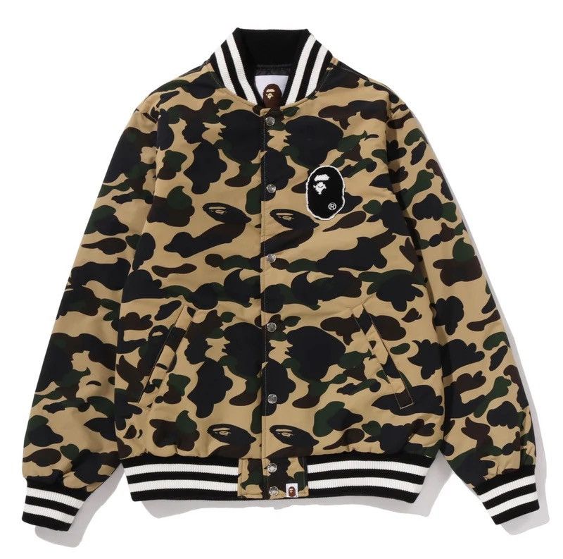 Bape Bape Camo Varsity Jacket Size ONE SIZE - 1 Thumbnail