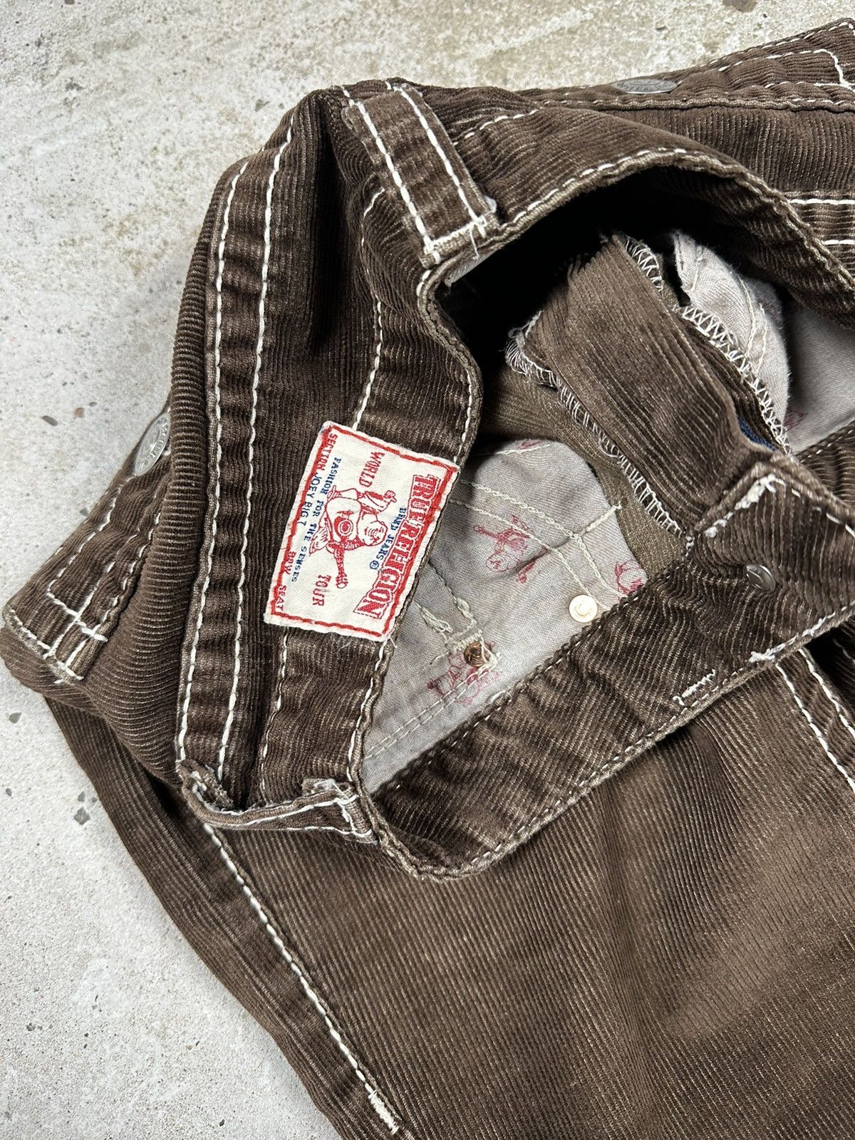 True Religion × Vintage RARE Vintage True Religion Joey Big T Brown Corduroy Bootcut Size US 28 / EU 44 - 11 Thumbnail