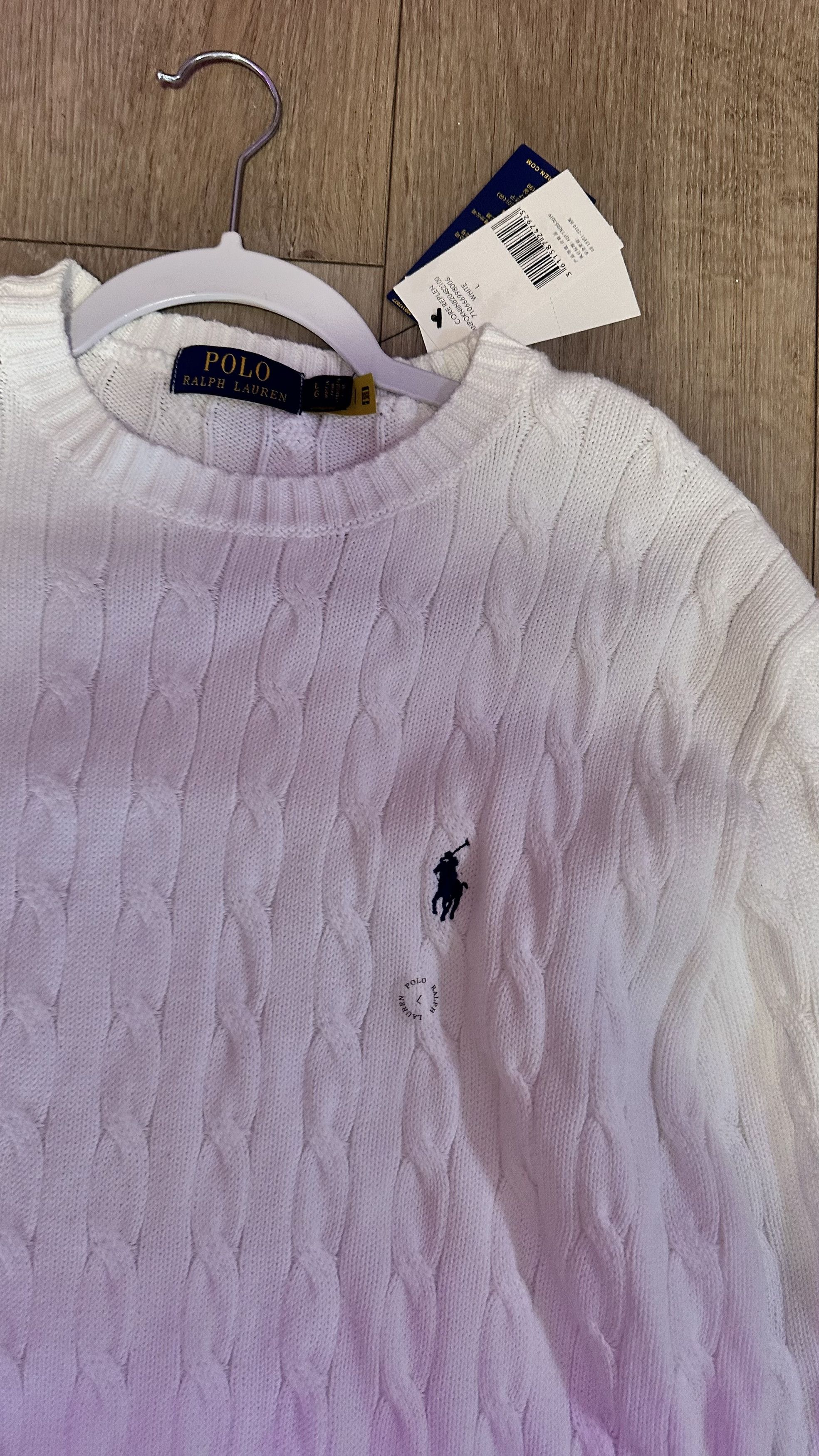 Polo Ralph Lauren White Polo Knit Sweater Size US L / EU 52-54 / 3 - 2 Thumbnail