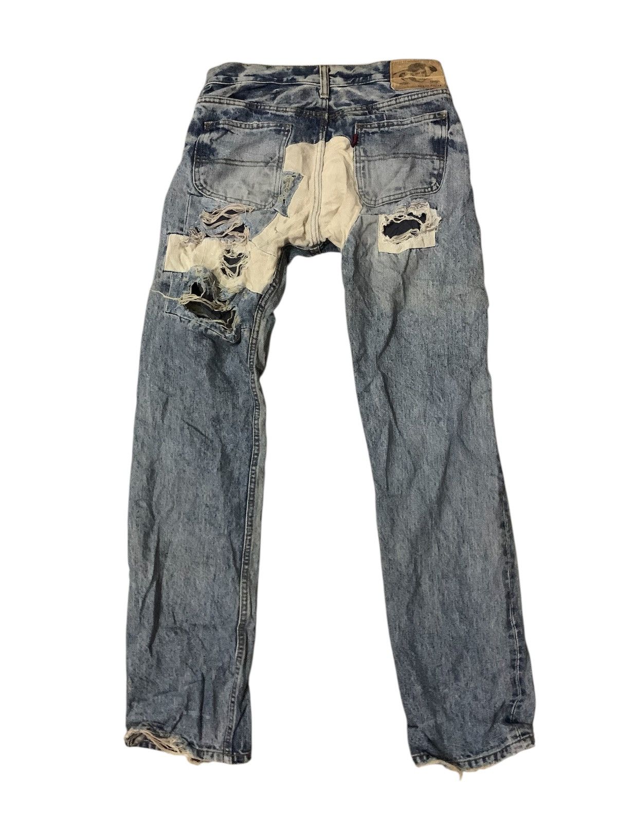 If Six Was Nine Ozone Rocks Distress Denim Patchworh Selvedge Jeans Size US 32 / EU 48 - 2 Thumbnail
