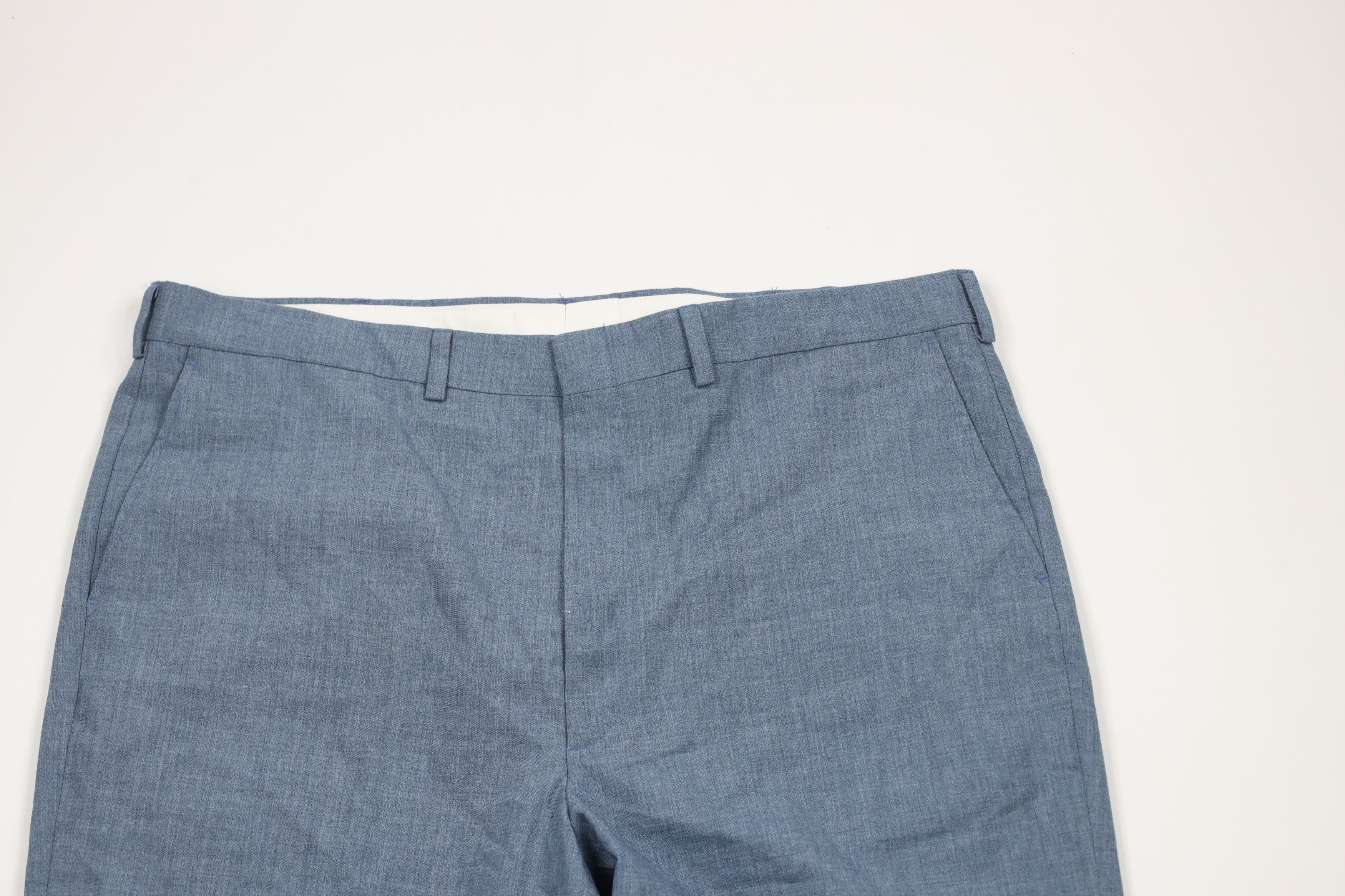 Vintage Vintage 70s Streetwear Knit Wide Leg Chino Pants Blue Size US 38 / EU 54 - 2 Thumbnail