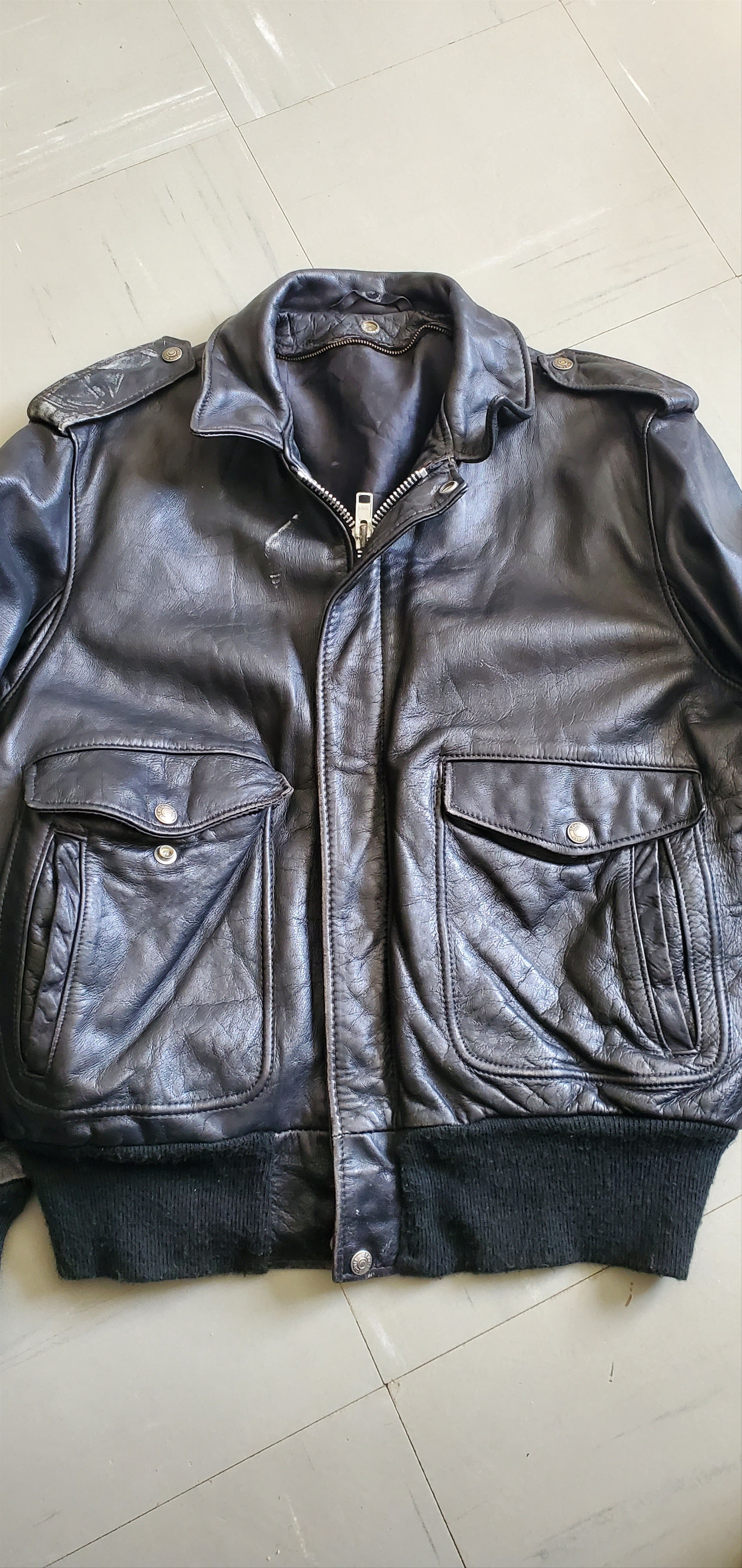 Schott SCHOTT Vintage Biker Leather Jacket Size US XS / EU 42 / 0 - 1 Thumbnail