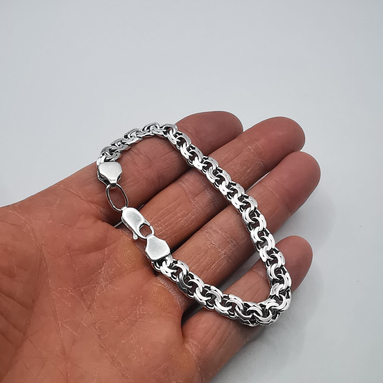 Sterling Silver Vintage Bracelet Jewelry,925 Sterling Silver,Handmade 18,73g Size ONE SIZE - 6 Thumbnail
