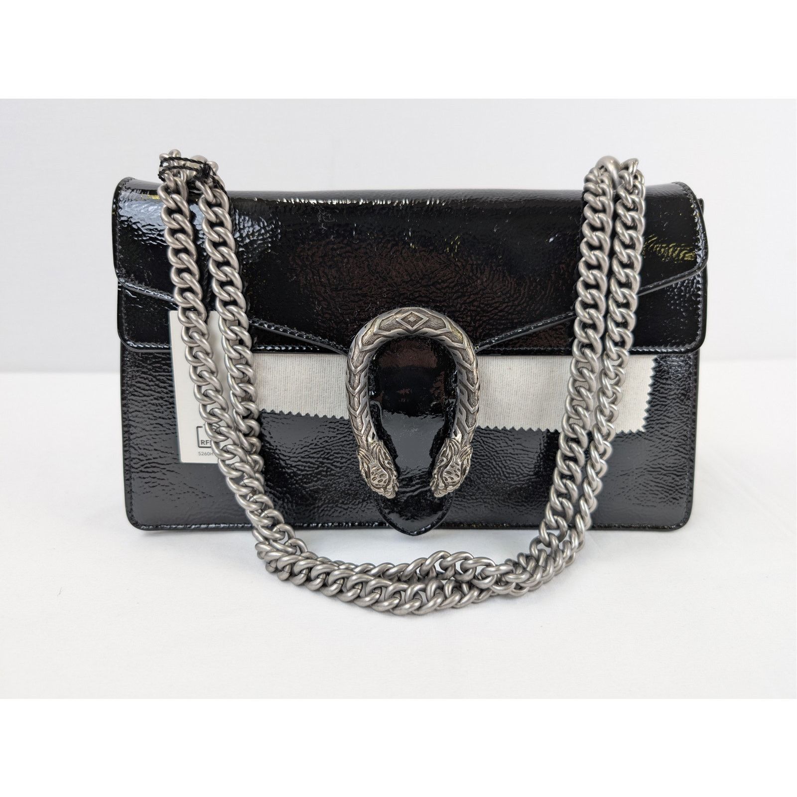 Gucci o1rshd1 Dionysus Shoulder Bag in black Patent Calf Leather Size ONE SIZE - 13 Thumbnail