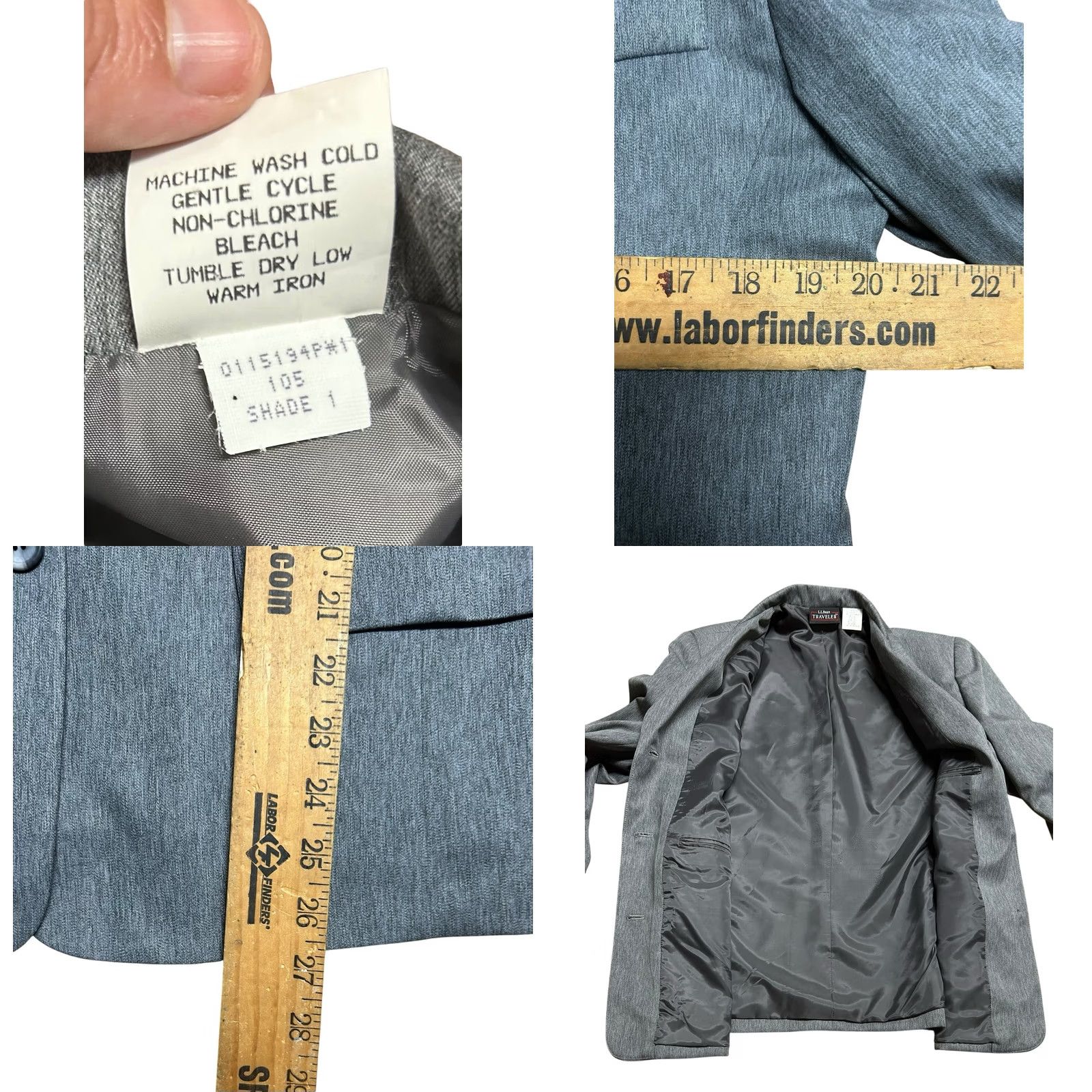 Vintage VINTAGE L.L. Bean Traveler Women's Gray Blazer 14 Petite 3 Button 100% Polyester Blazer Women Petite Gray 90s Classic Preppy Travel Men's? Size XL / US 12-14 / IT 48-50 - 8 Thumbnail