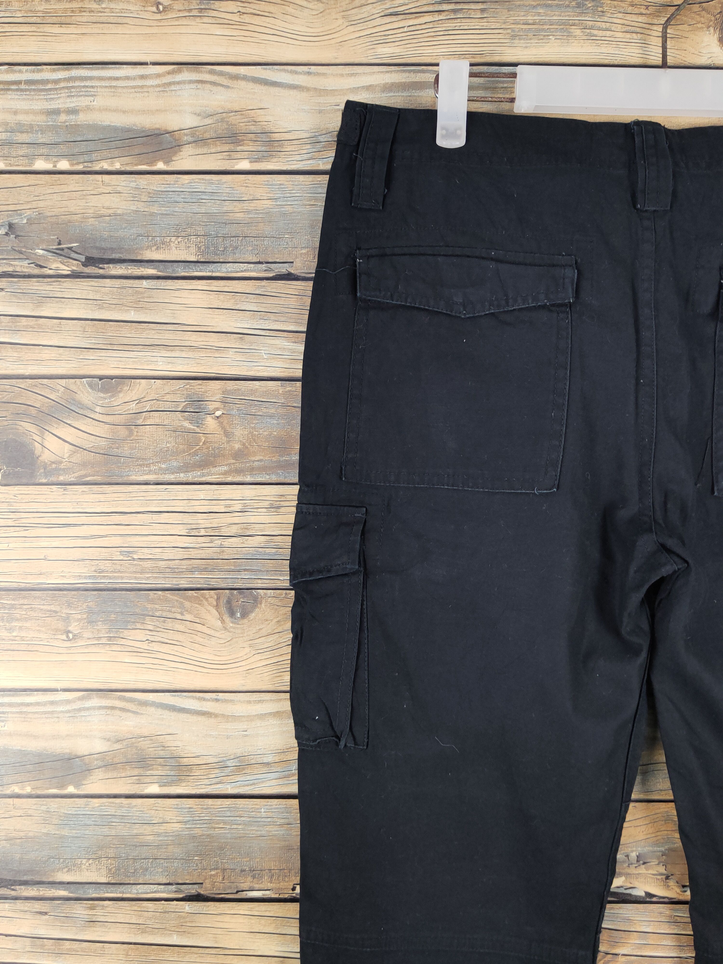 Japanese Brand Denimlab Black Multipocket Tactical Cargo Pants #W141 Size US 32 / EU 48 - 8 Thumbnail