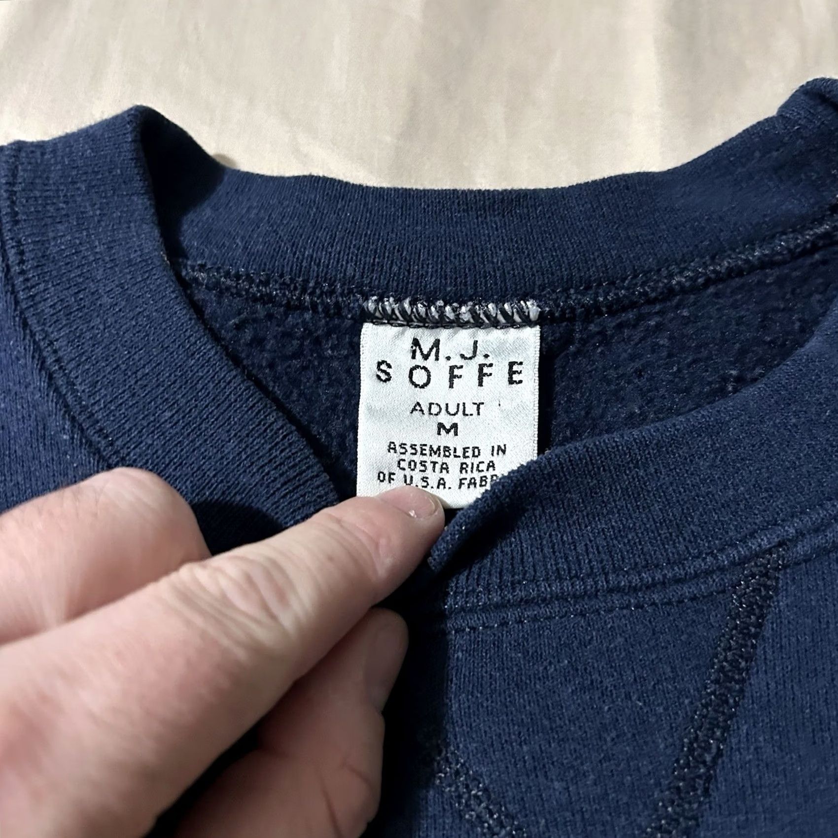 Soffe VINTAGE Soffe Navy Reflective Logo Sweatshirt Size M Blue 90s Mens Pullover Sweatshirt Logo Reflective 90s Theme Size US M / EU 48-50 / 2 - 4 Thumbnail