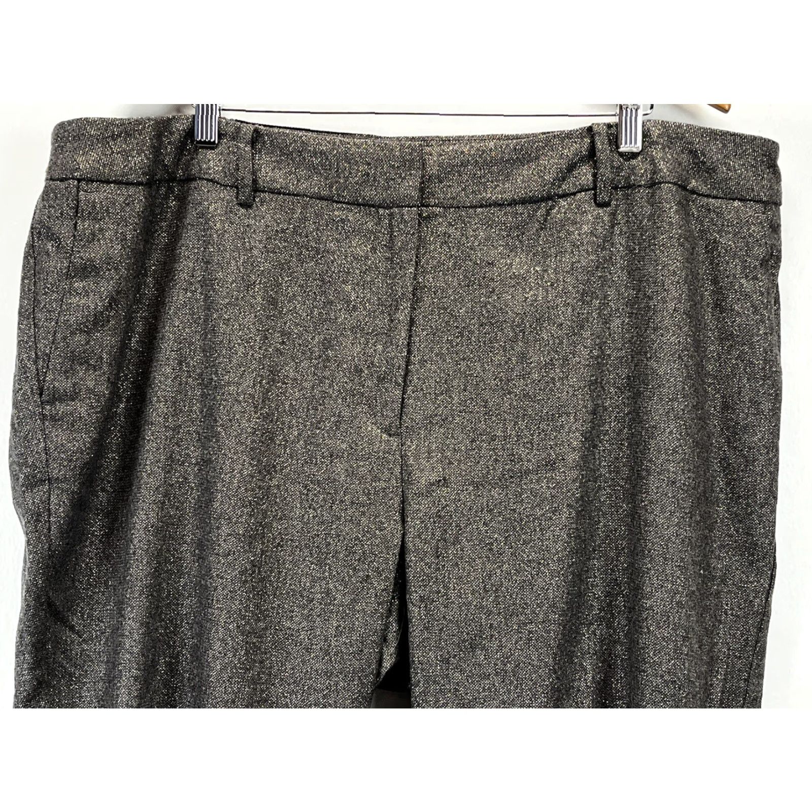 Talbots VINTAGE Talbots High Waist Straight Dress Pants 22W Plus Wool Blend Metallic Thread Gray/Gold Women Womens Size 40" / US 18 - 2 Thumbnail