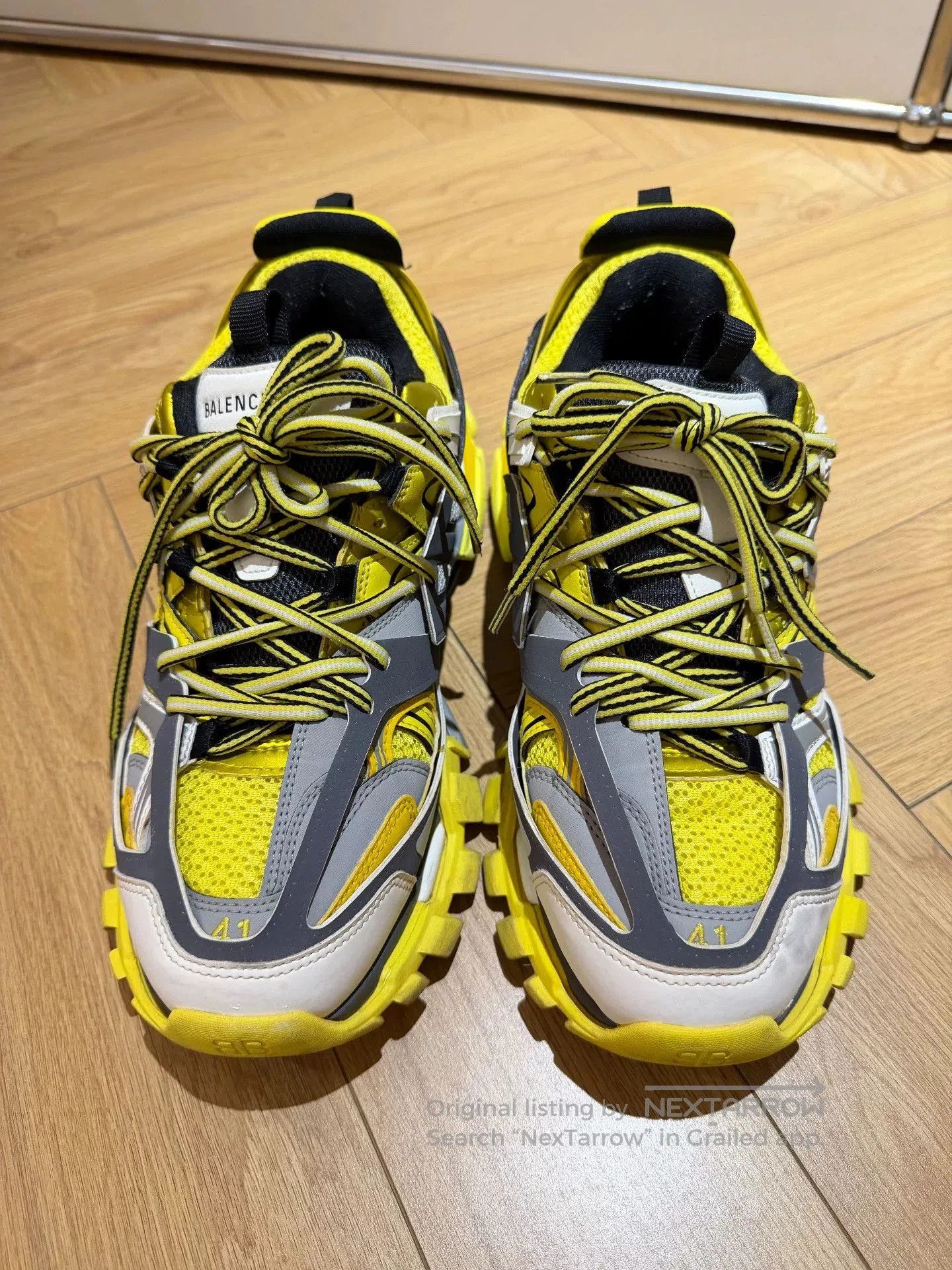 Balenciaga balenciaga gray and yellow track sneakers. Size US 10 / EU 43 - 1 Thumbnail