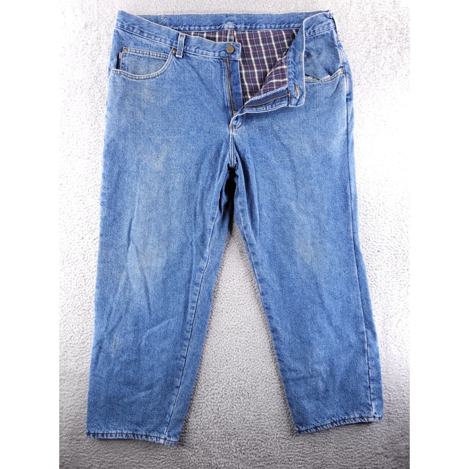 Vintage L.L. Bean Jeans Mens 41x31 Flannel Lined Relaxed Straight Blue 41 MS Medium Wash Size US 41 - 2 Thumbnail