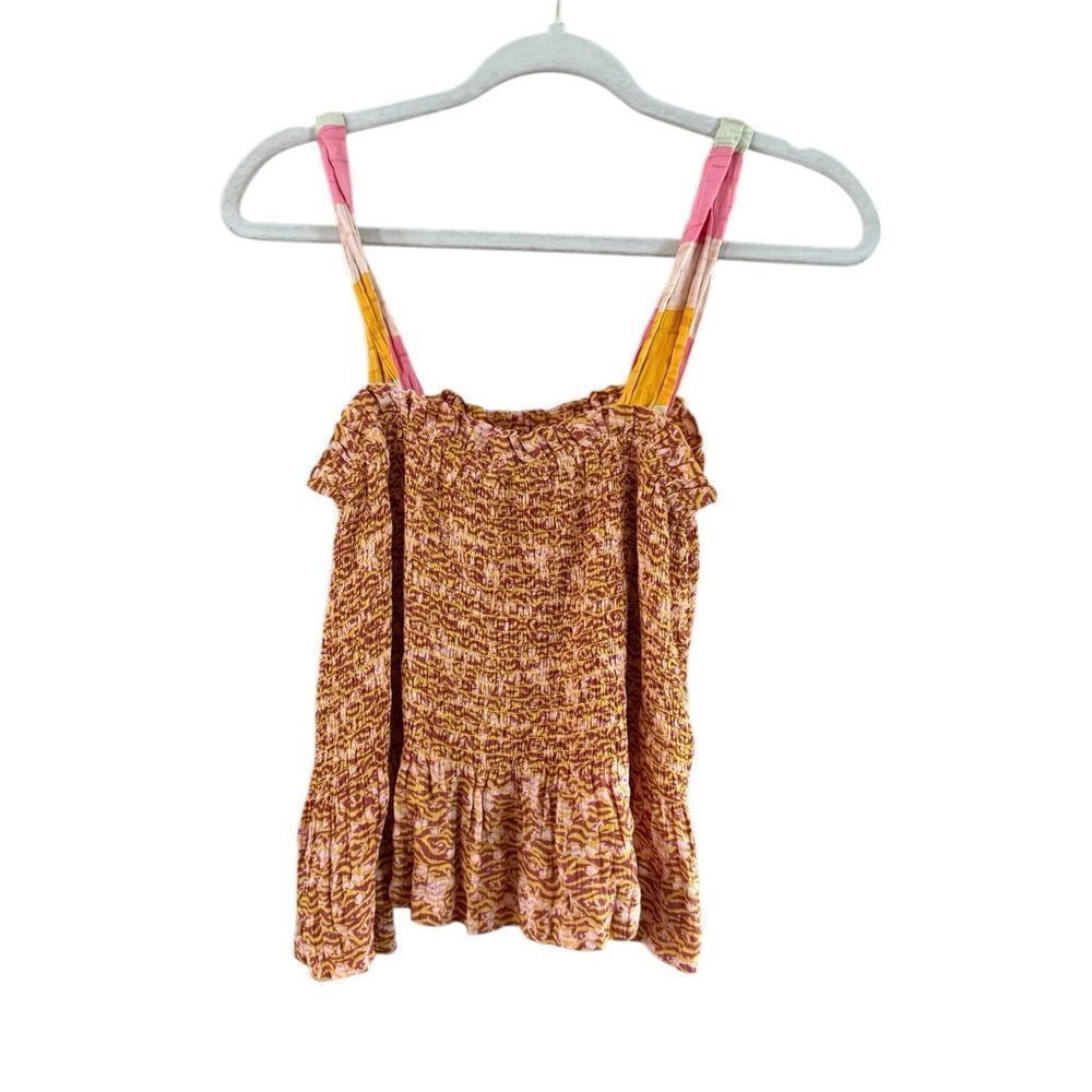 Scotch & Soda Scotch & Soda Gold Smocked Peplum Tank Top Size M / US 6-8 / IT 42-44 - 10 Thumbnail