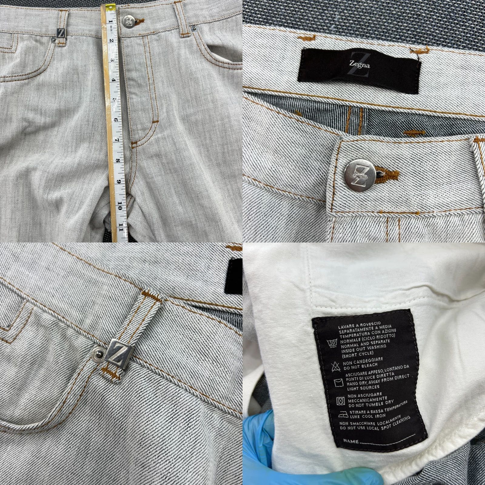 Ermenegildo Zegna Ermenegildo Zegna Jeans City Fit Mens W38 L27 Gray Low Rise Denim Straight, Regular, Cotton Polyester, 38x27 - Mens Jeans, Gray, 90s? Size US 38 / EU 54 - 8 Thumbnail